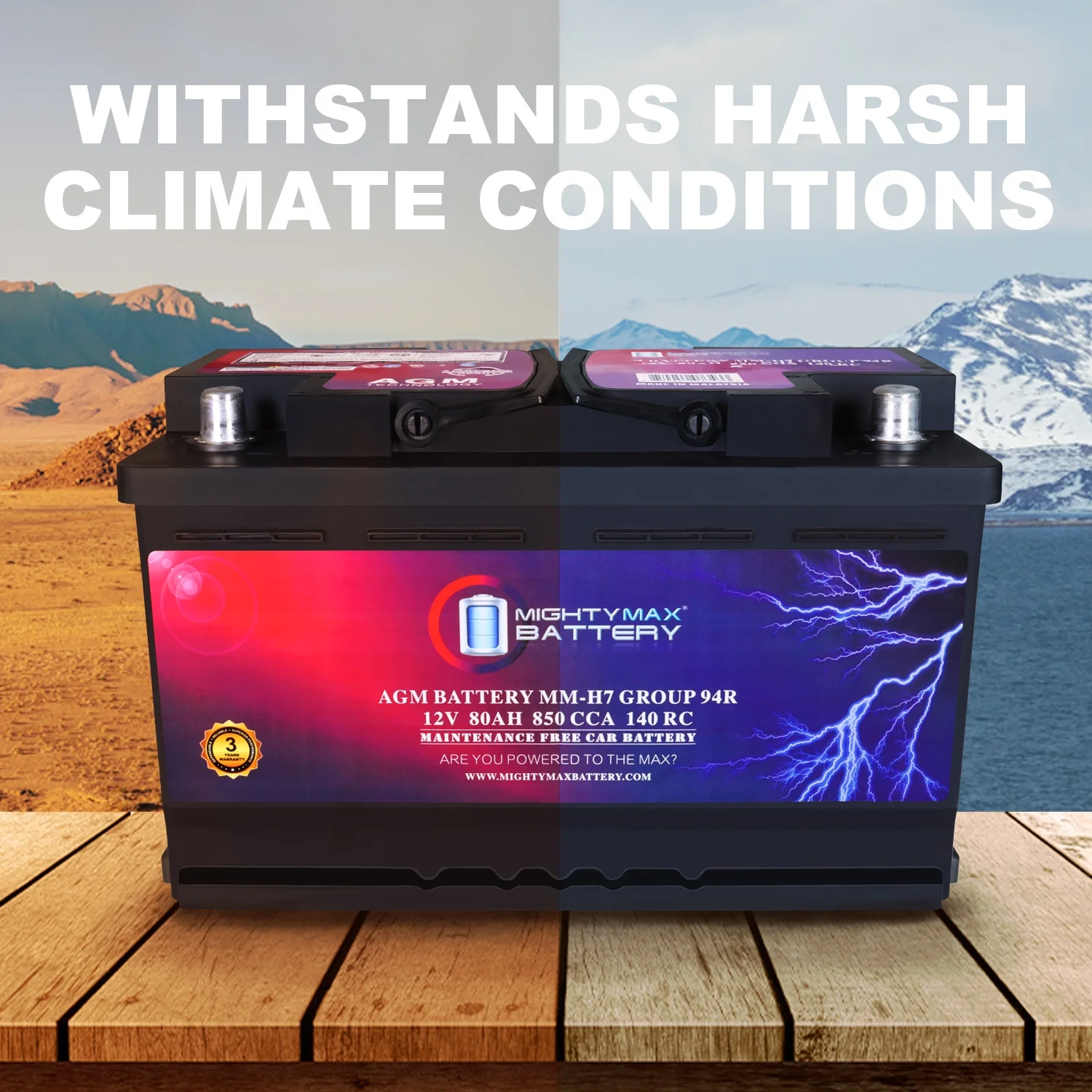 MM-H7 Group 94R 12V 80AH 140RC 850 CCA Replacement Battery Compatible with Dodge Ram 5500HD Pickup 10