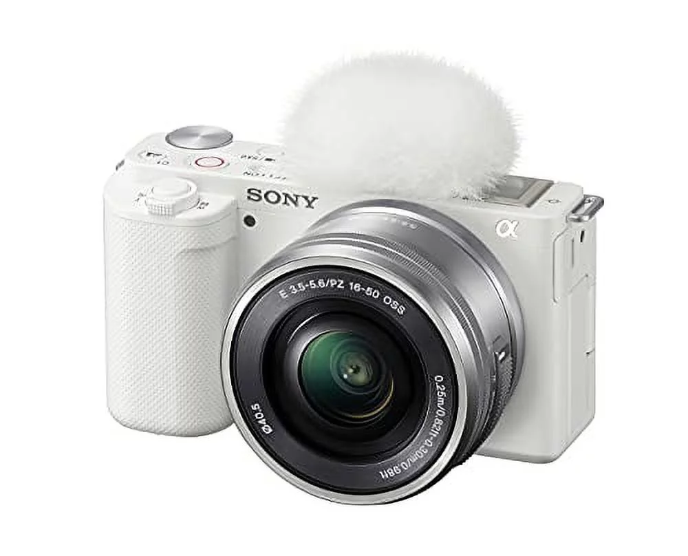Restored Sony Alpha ZV-E10 - APS-C Interchangeable Lens Mirrorless Vlog Camera Kit - White (Refurbished)