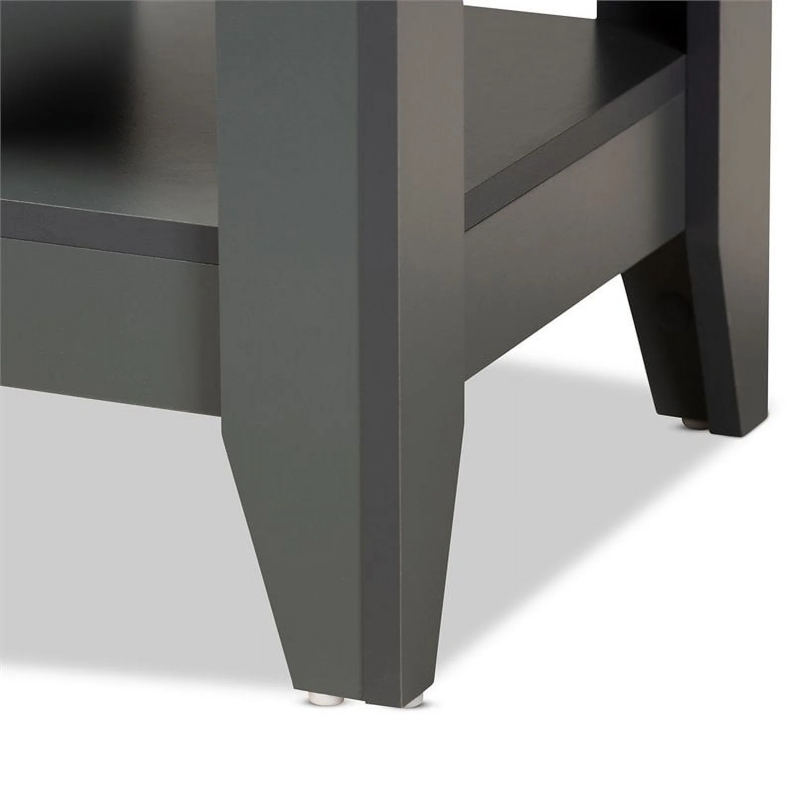 Bowery Hill Square Modern Wood Living Room End Table in Gray