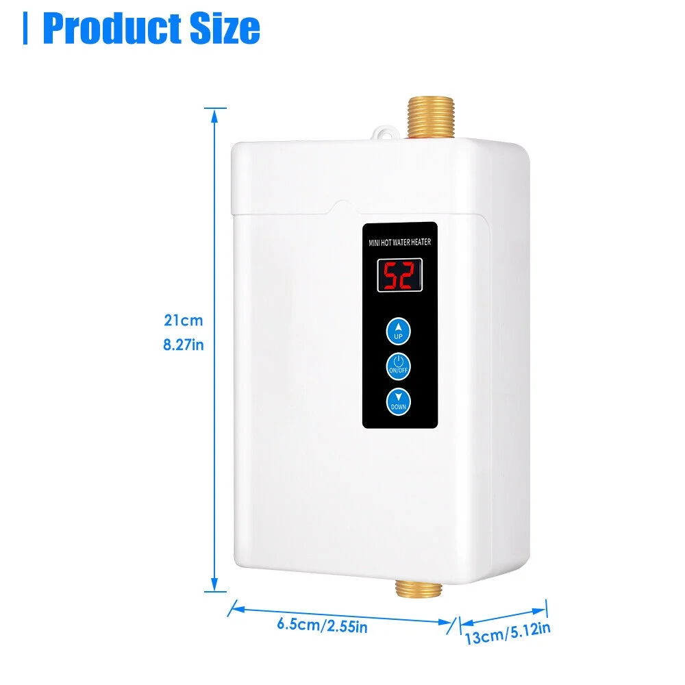 Instant Heat Waterproof Body One Key Operation 110V Touch-Screen Buttons Tankless Water Heater