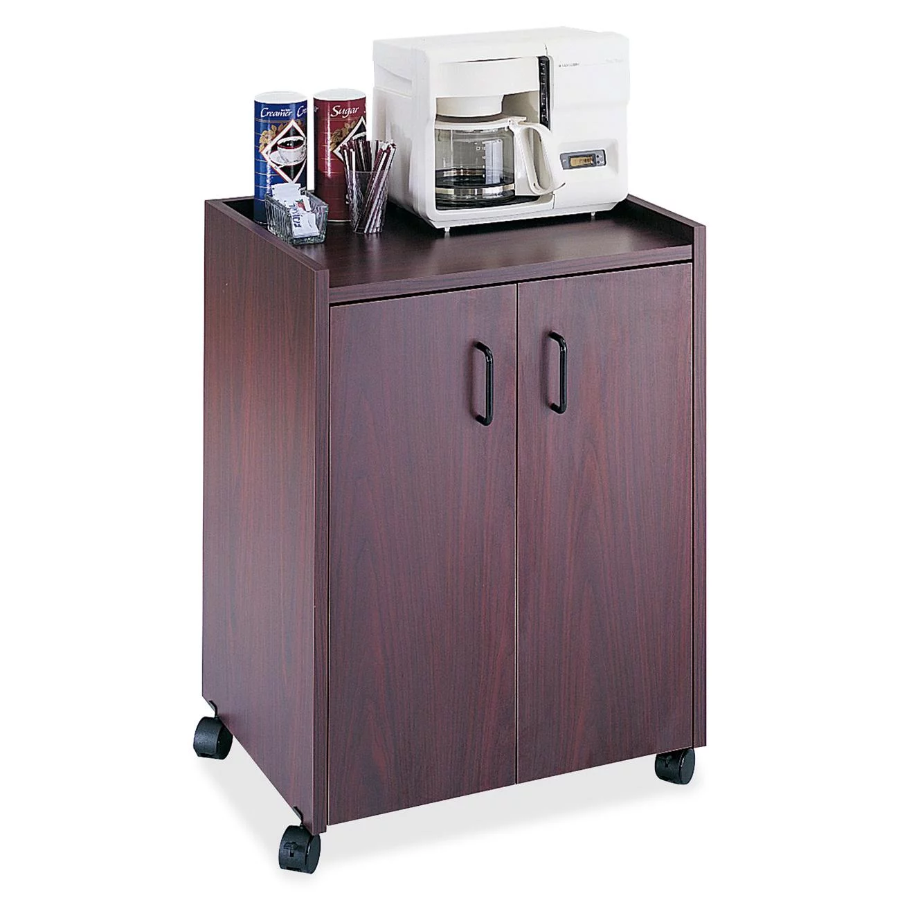 Safco Mobile Refreshment Center, One-Shelf, 23w x 18d x 31h, Mahogany -SAF8953MH