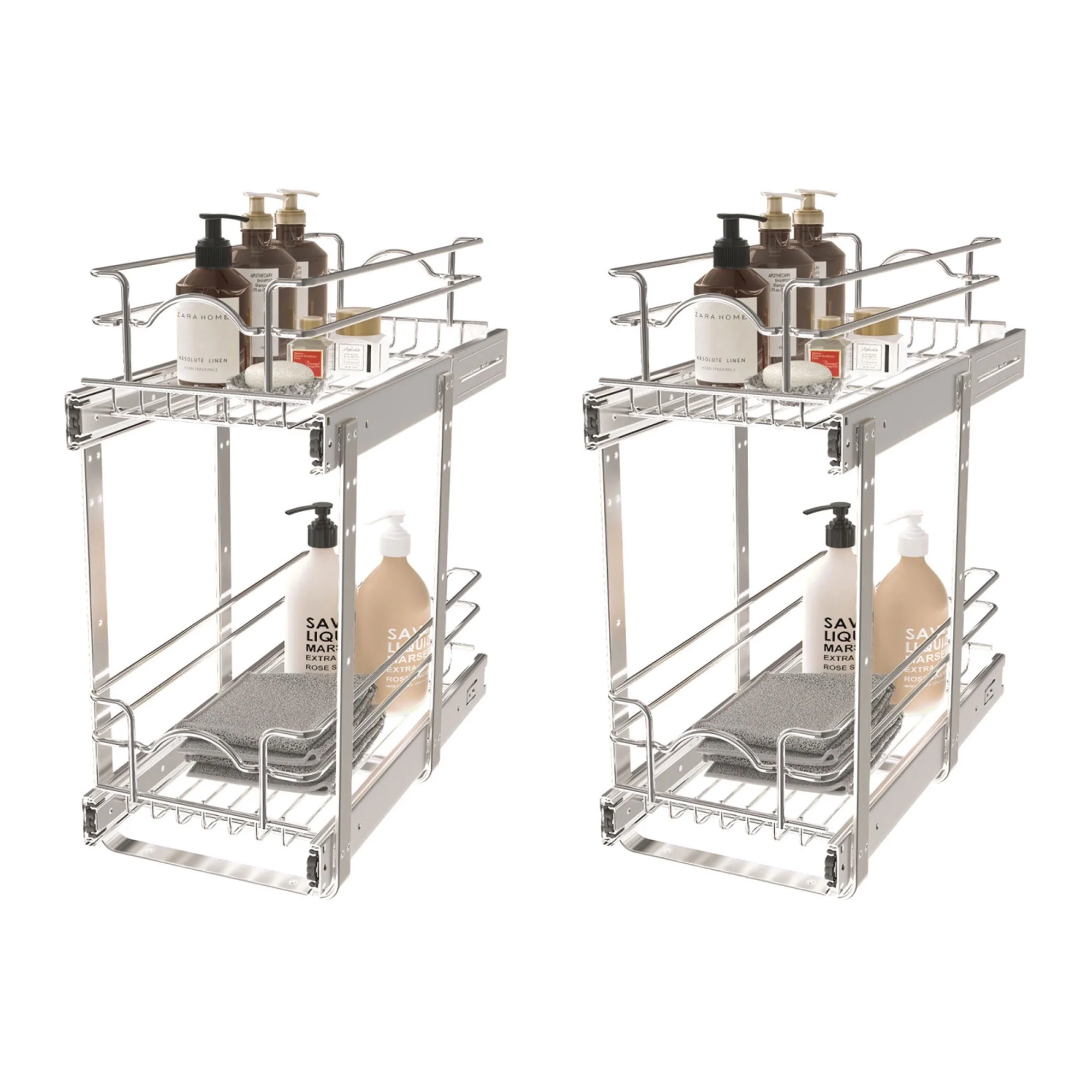 Rev-A-Shelf 5WB2-0918CR-1 2 Tier Wire Pull Out Cabinet (2 Pack)