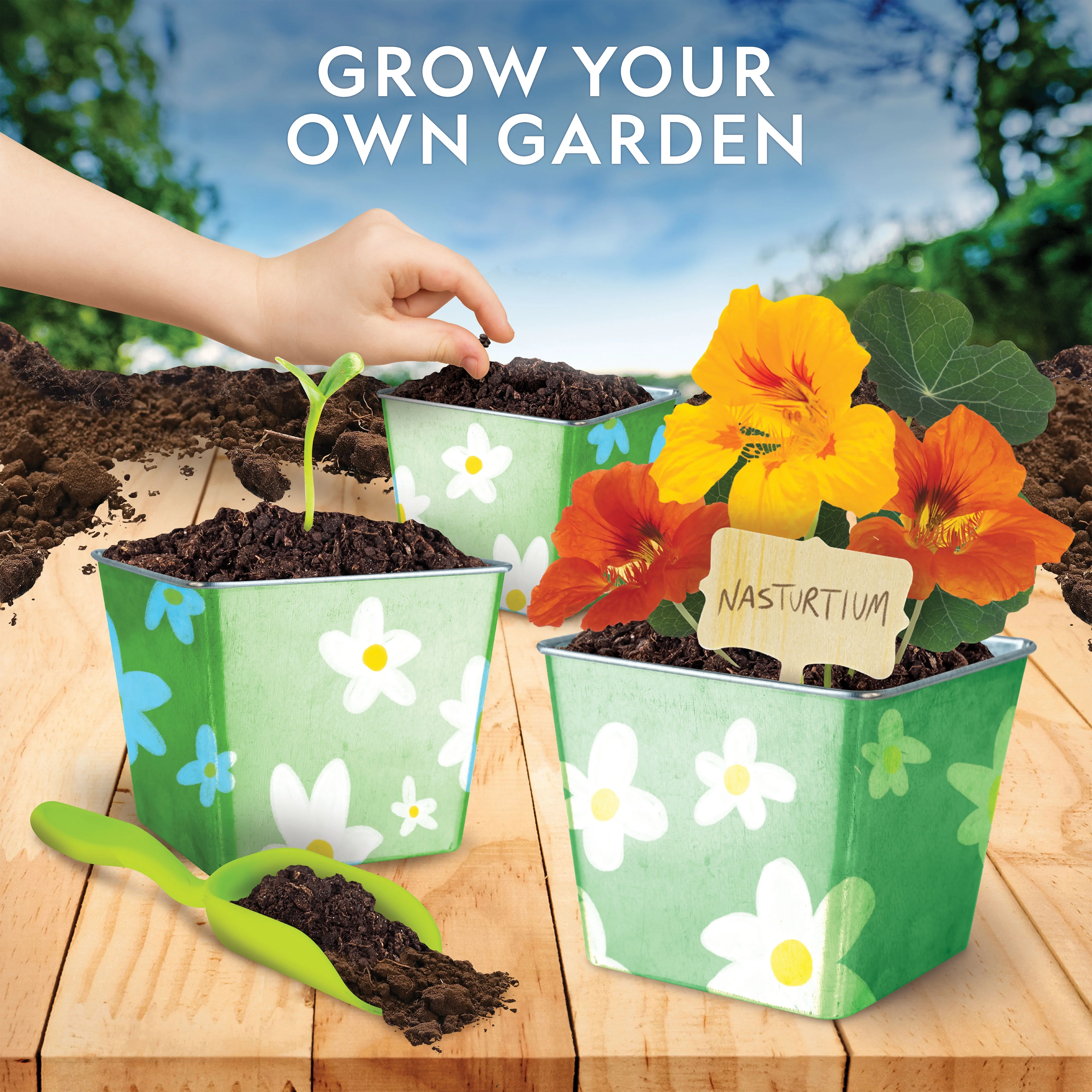 NATIONAL GEOGRAPHIC Flower Growing Gardening Kit for Unisex Children and Teens (Age Group: 6 to 12 Years)