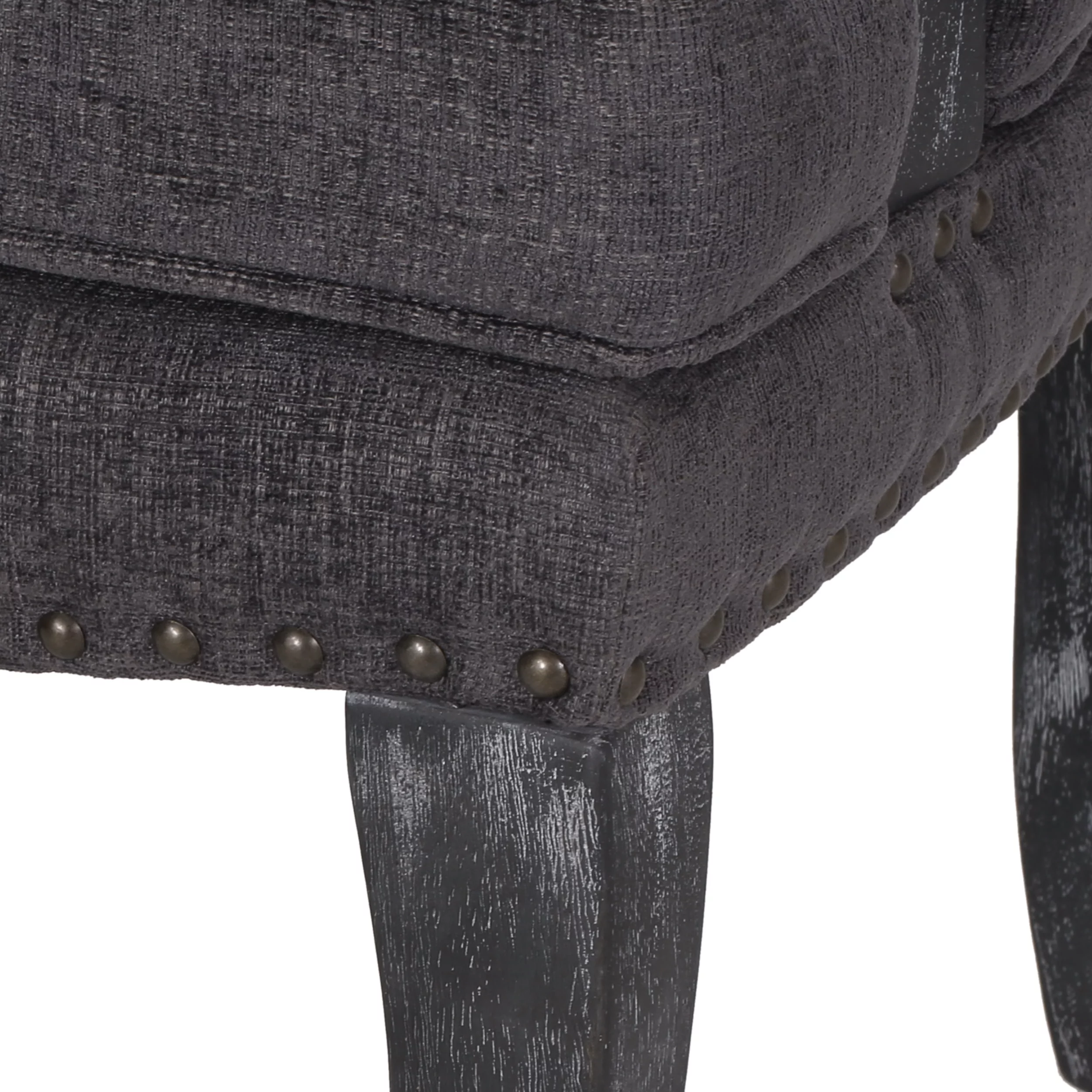 Noble House Ardson French Fabric Dining Arm Chair Set of 4, Gray, Natural