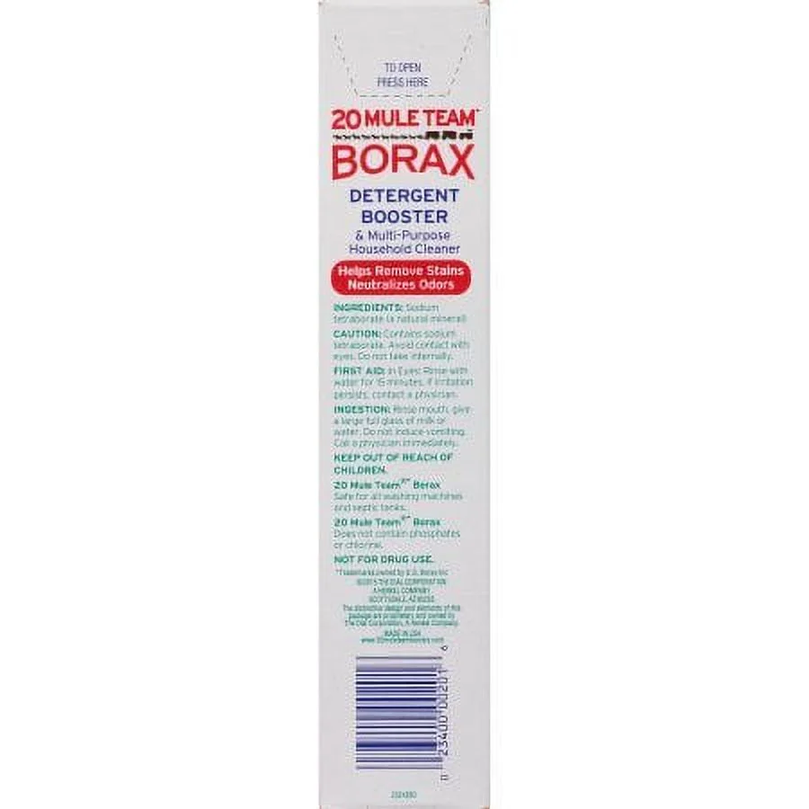 Twenty Mule Team Borax Detergent Booster & Multi-Purpose Household Cleaner 65 oz. Box (8 Pack)