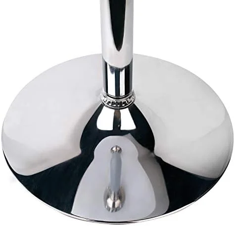 TJUNBOLIFE Leopard MDF Round Top Adjustable  Table  Pub Table with Silver Leg and Base (Black)