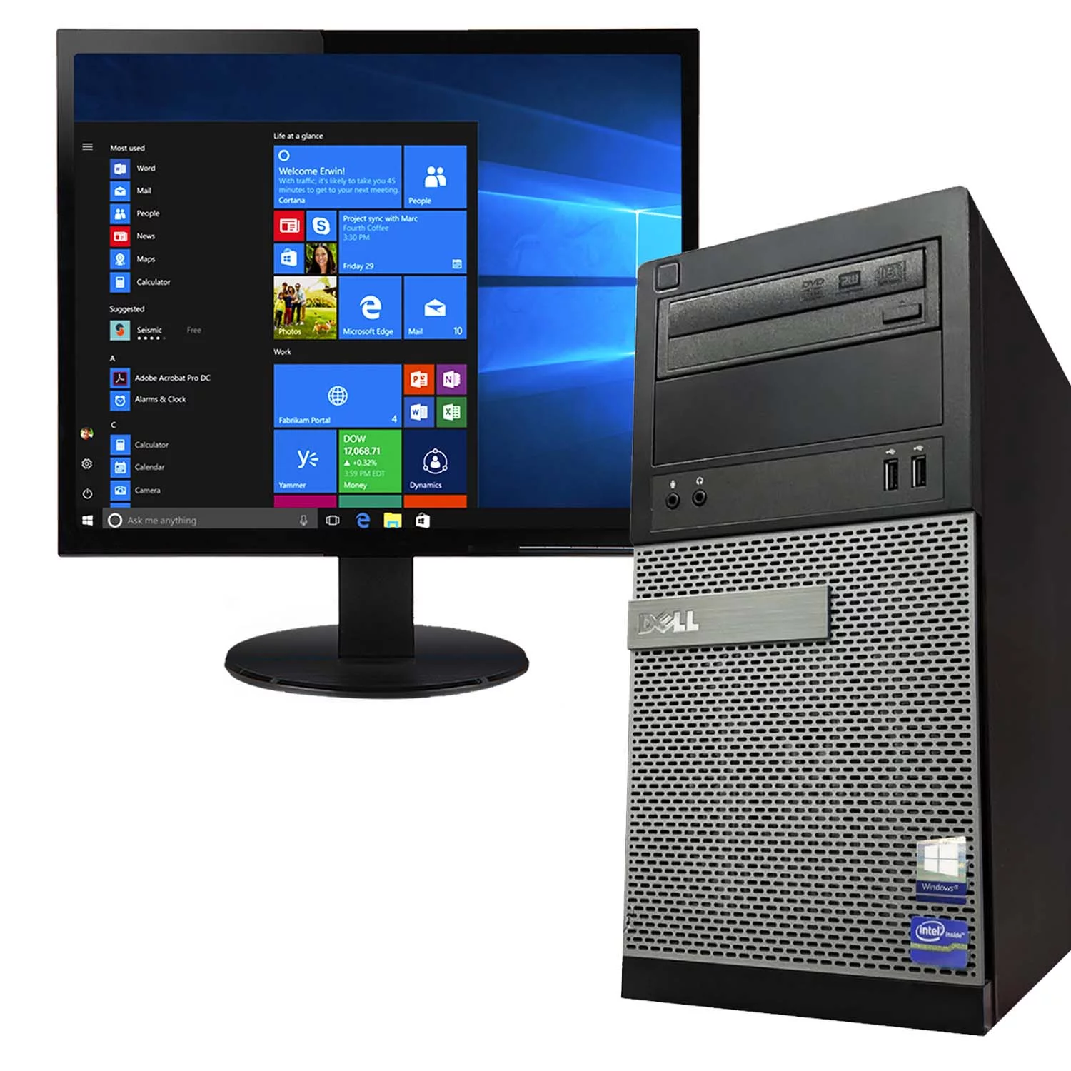 Restored Dell Optiplex 3010 Tower Desktop Computer Intel Core i3 3220 8GB RAM 500GB DVD Windows 10 Home PC, New Free keyboard and Mouse, WiFi Adapter, Black (Refurbished)