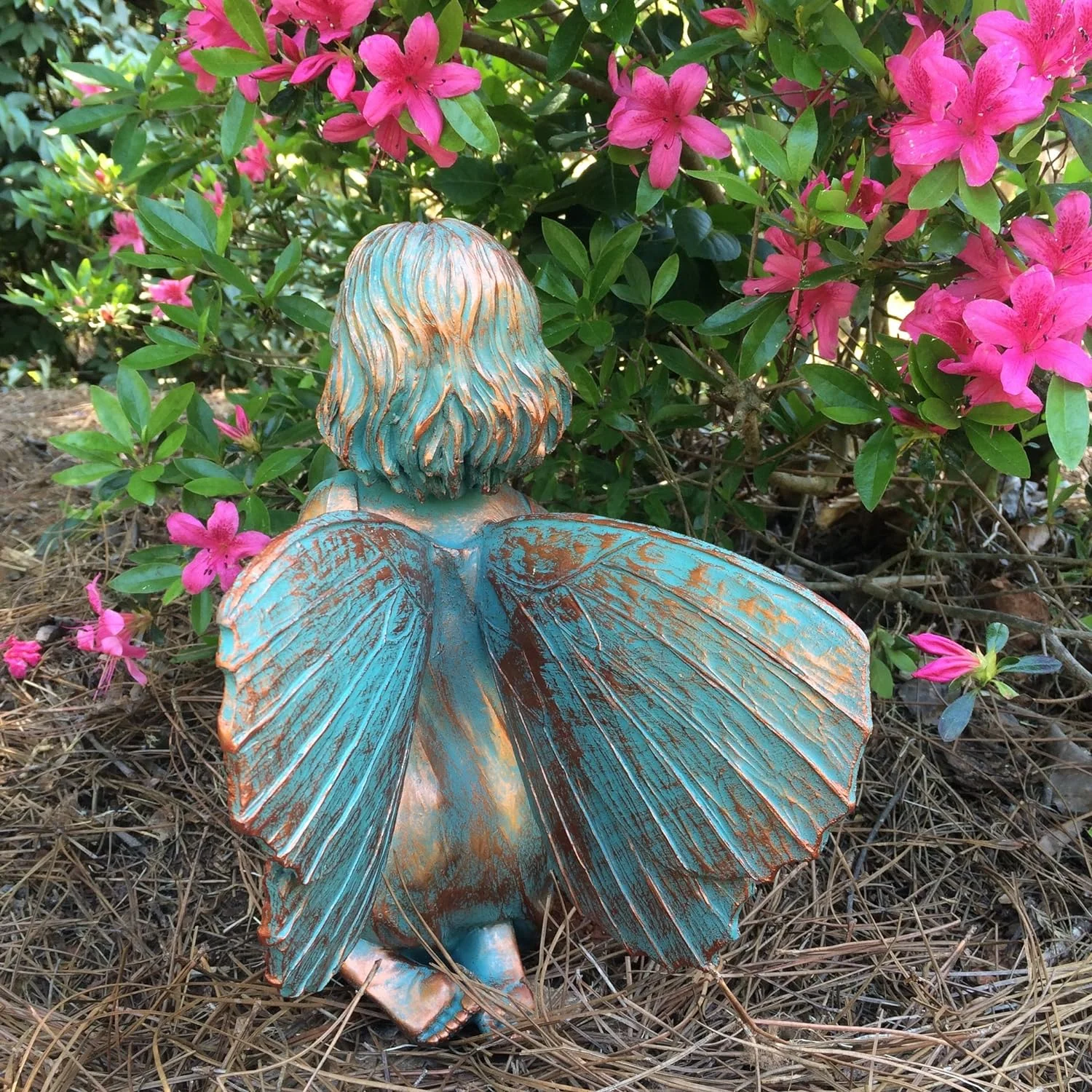 Suffolk Fairy Gabriela Bronze Patina Garden Flower Nature Statue Figurine