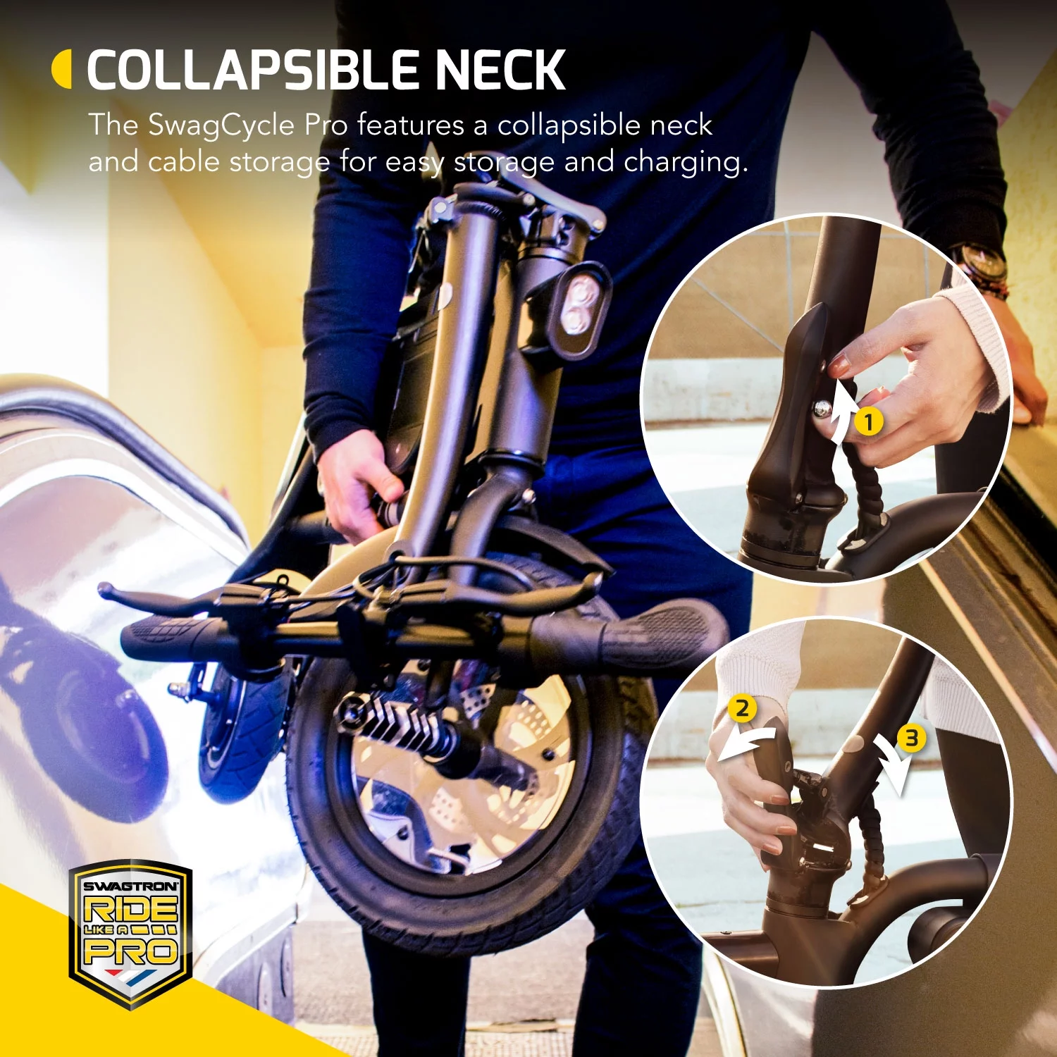 Swagtron Swagcycle Pro Pedal-Free Electric Scooter Rider