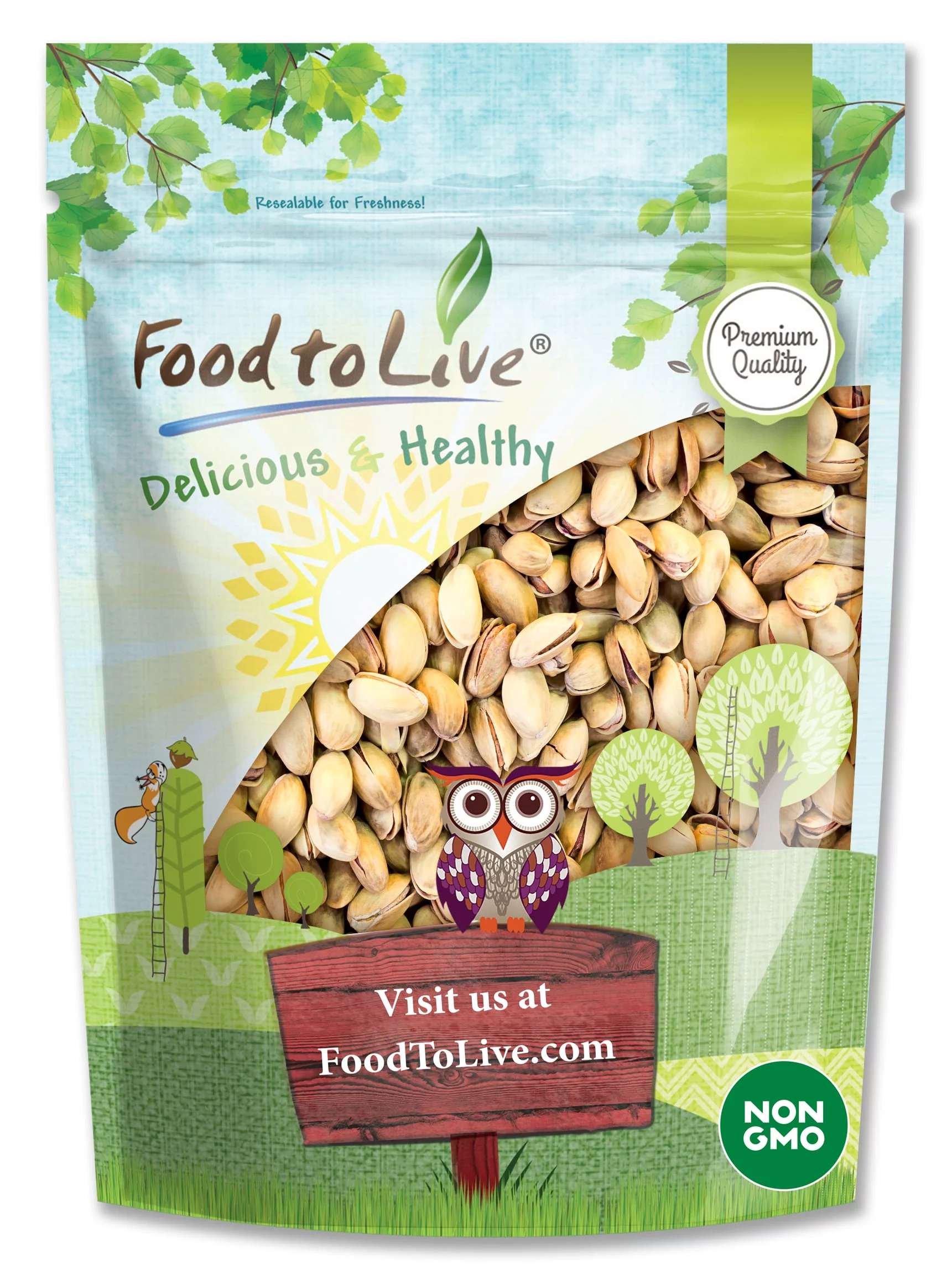 Pistachios Roasted and Salted, 1.5 Pounds — Vegan — by Food to Live
