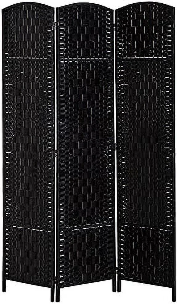 JYHOME 6' Tall Wicker Weave 6 Panel Room Divider Privacy Screen - Brown
