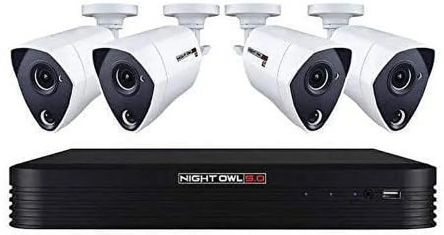 Open Box Night Owl 5MP Extreme HD 8 Channel 1 TB HDD and 4 Cameras C-841-PIR5MPN - White
