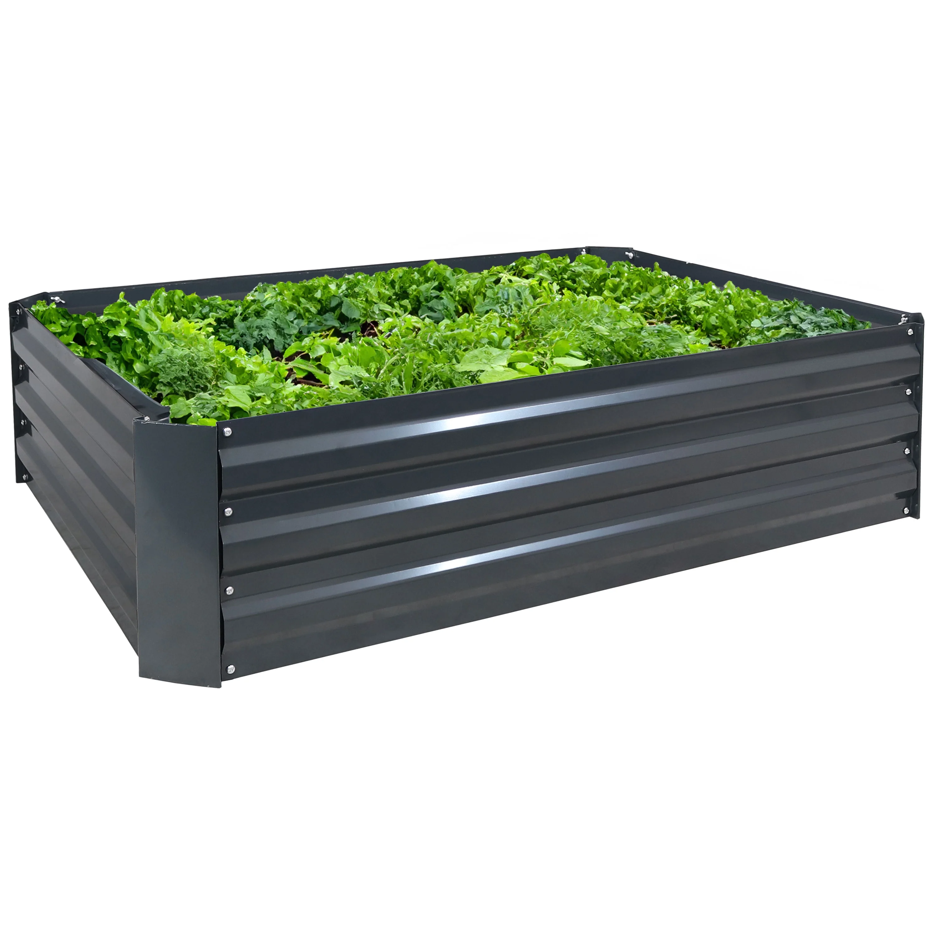Sunnydaze Galvanized Steel Raised Garden Bed - Large Rectangle - 47