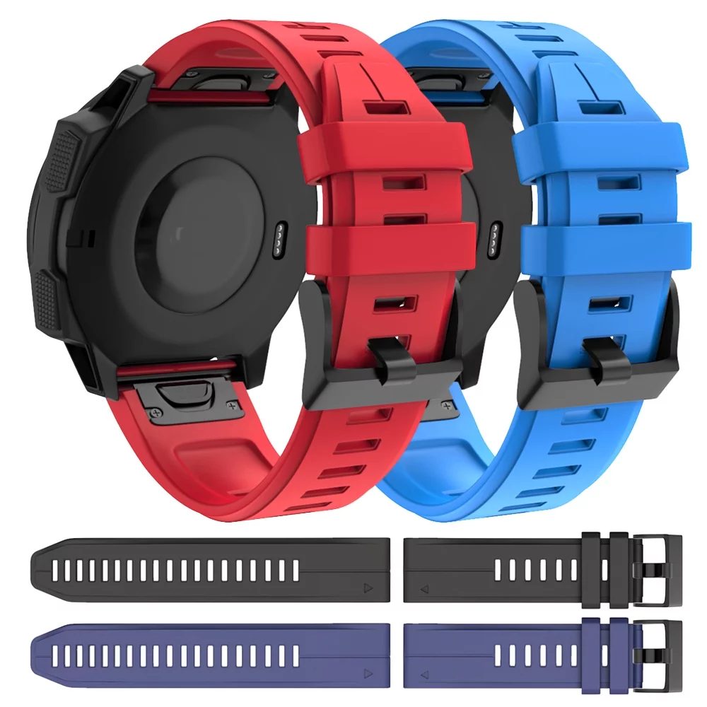 26 22MM Silicone Strap For Garmin Fenix 7X 7 6X 6 Pro 5X Plus Epix Gen 2 Smart Watch QuickFit Wristband