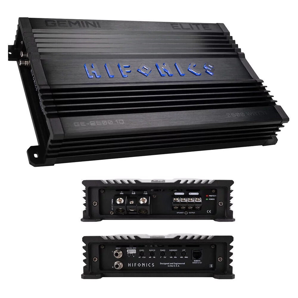 Hifonics GE3500.1D GEMINI ELITE 3500 Watt Peak Car Audio Subwoofer Mono Amplifier