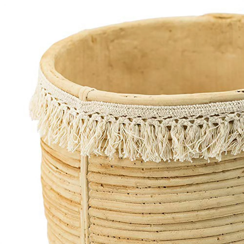 A and B Home A&B Home Nature Twine Planters with Tassel Trim (Set of 2)