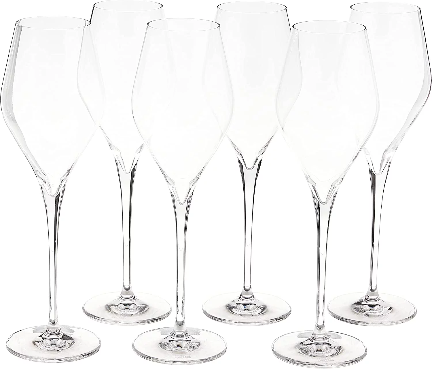 MRU Tritan Crystal Glass Finesse Stemware Collection Champagne Flute with Effervescence Points (Set of 6), 10.0 oz, Clear