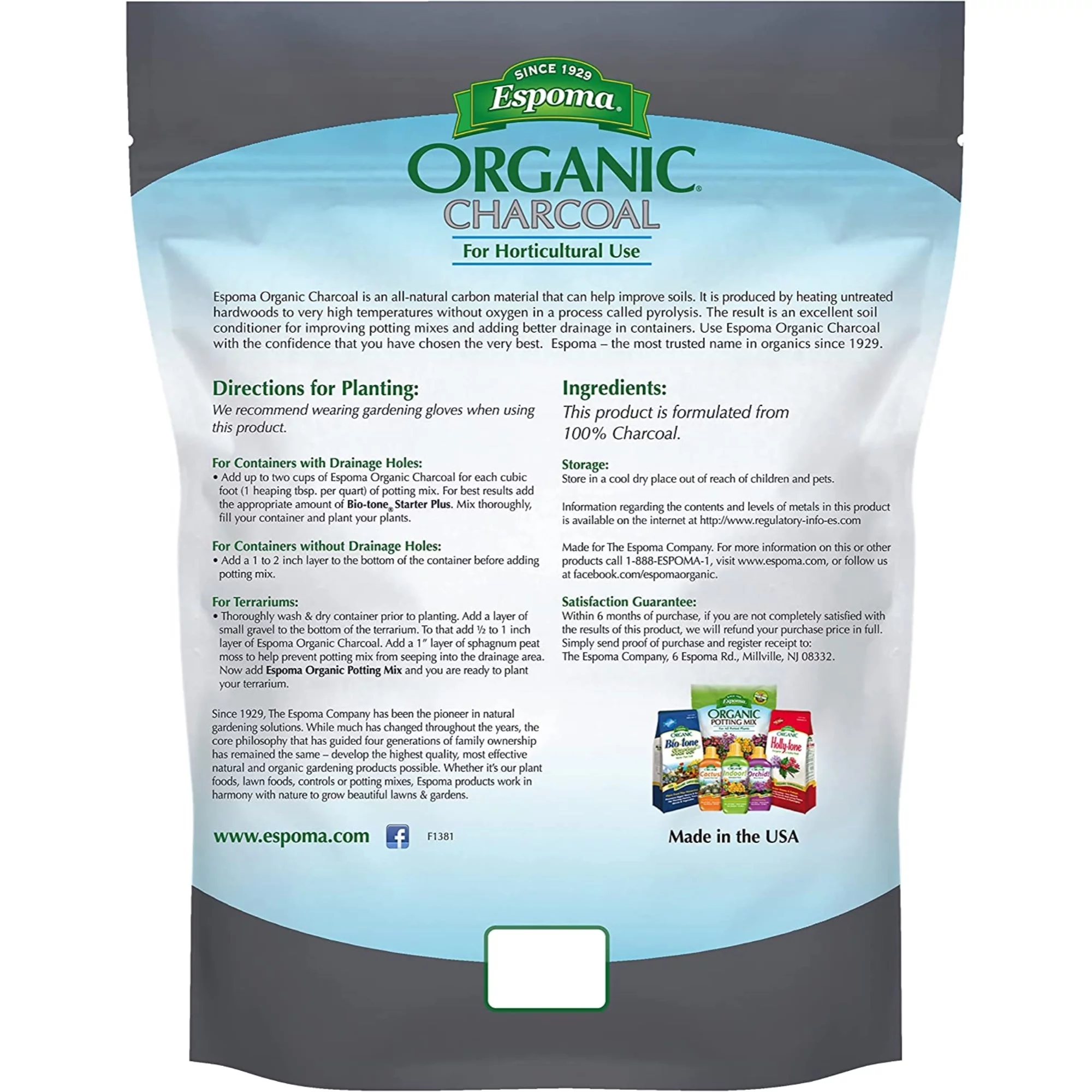 Espoma Organic HC4 Horticultural Charcoal, 4 Qt. - Quantity 1