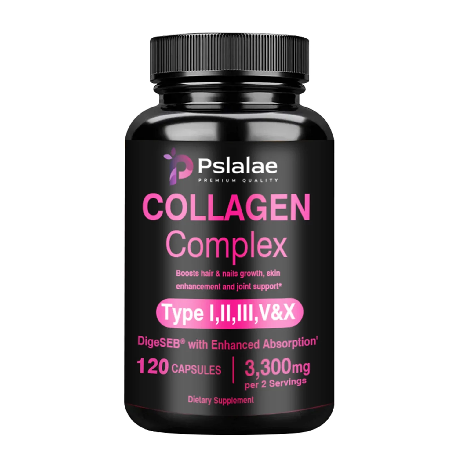 Pslalae Collagen Complex 3300mg- Type I, II, III, V, X -Nourishes Skin,Supports Joints(30/60/120pcs)