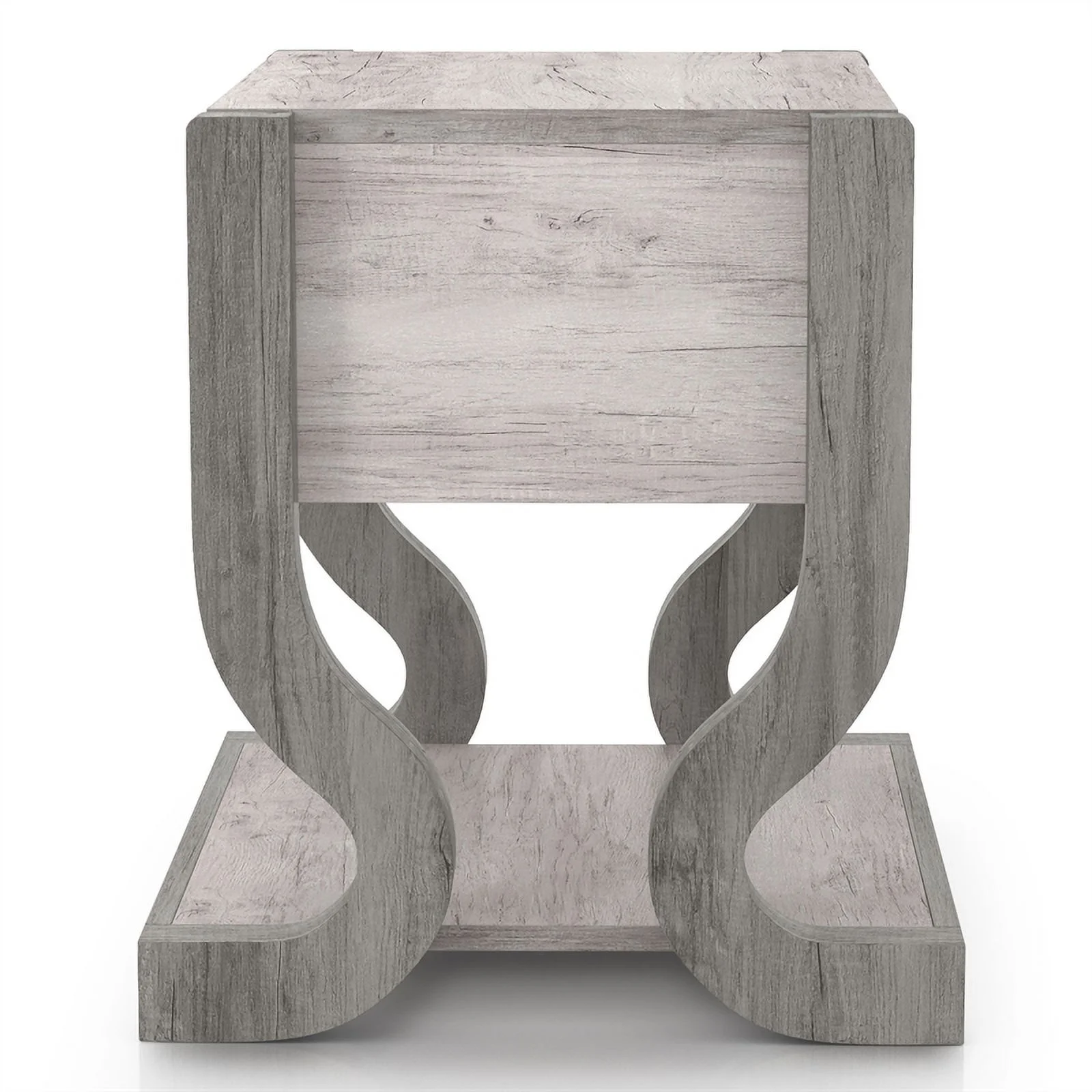 Furniture of America Tromb Wood 1-Drawer End Table with Shelf in White