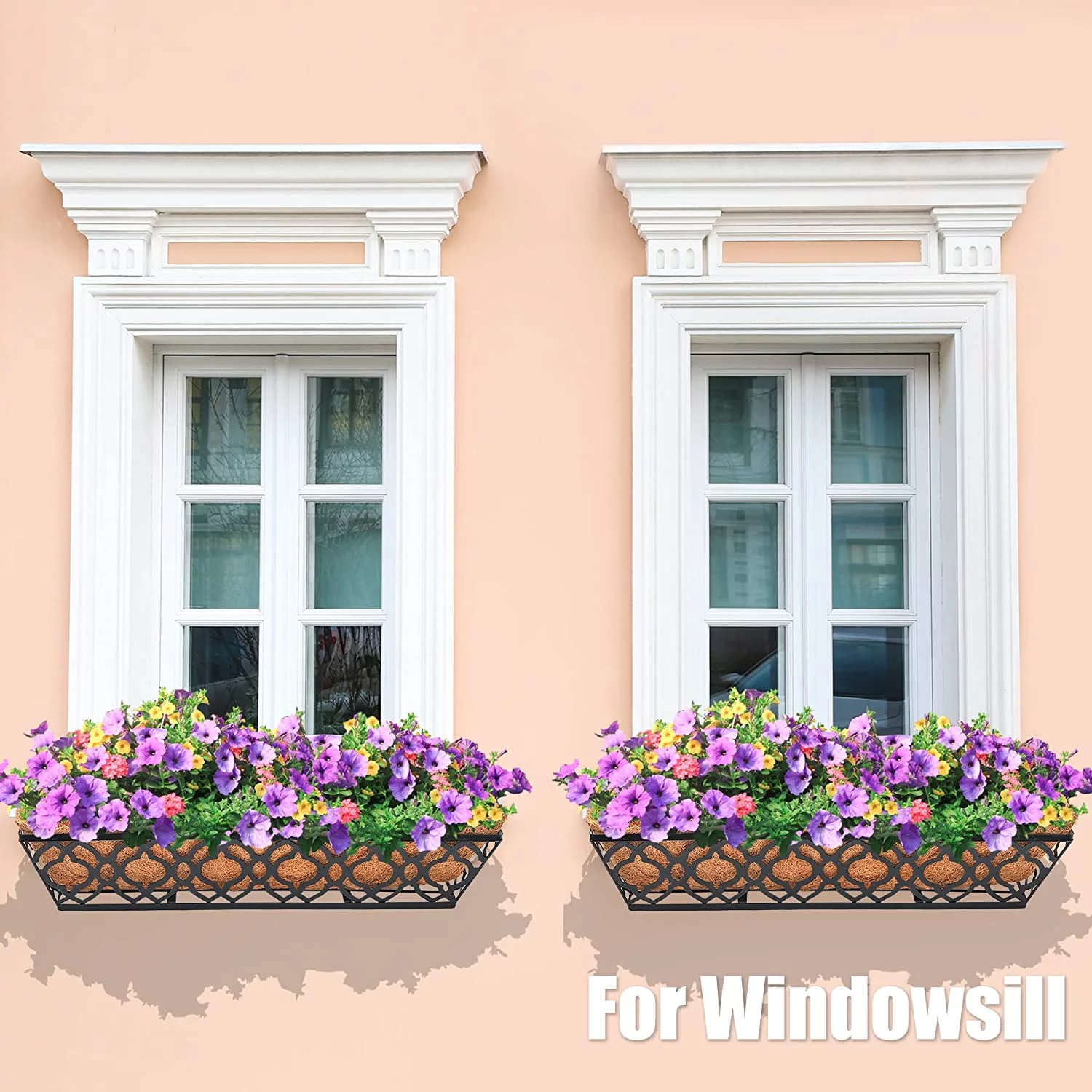 Y&M 4pcs 24 Inch Window Deck with Coconut Coir Liner, 24