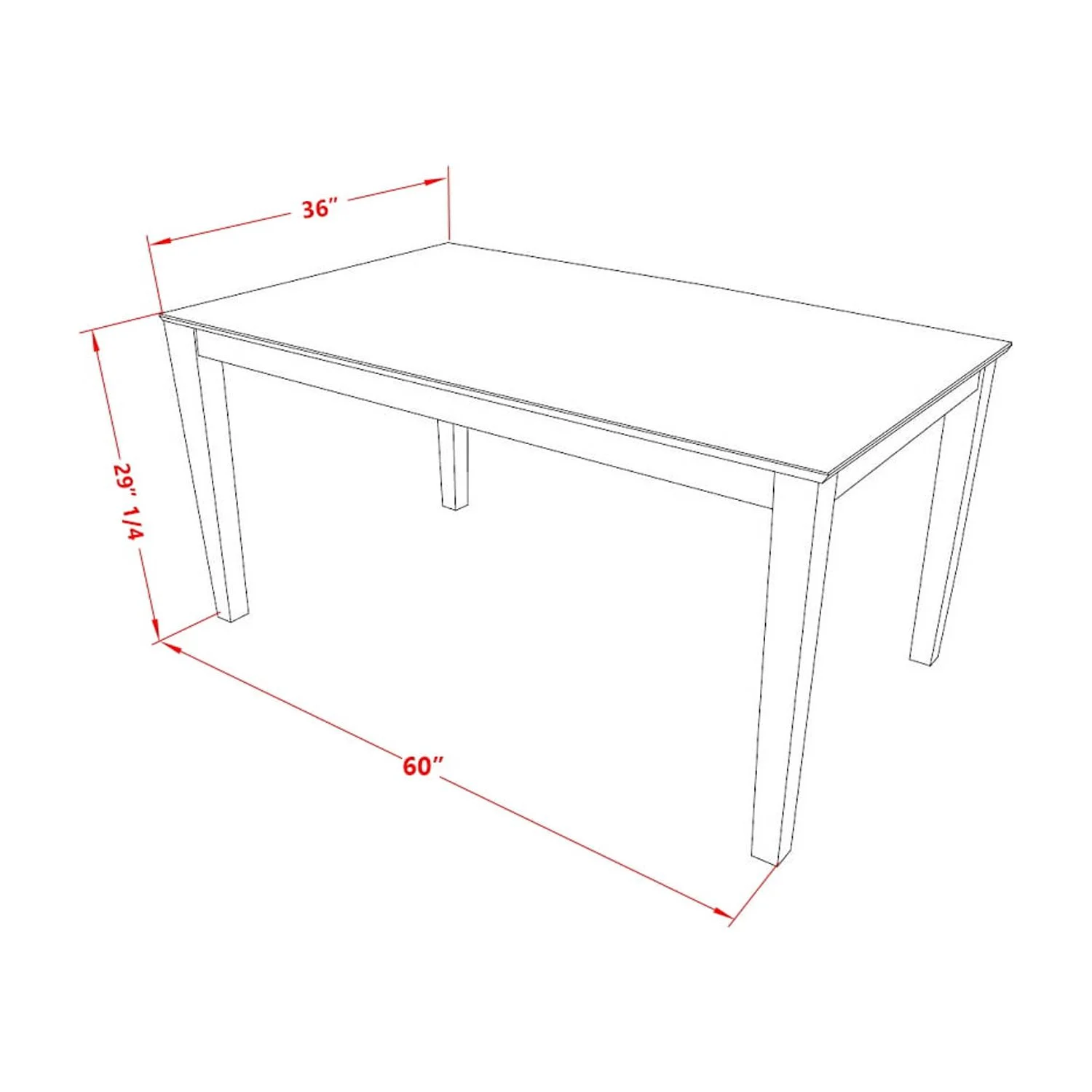 HomeStock Lakefront Luxury 5Pc Rectangular 60