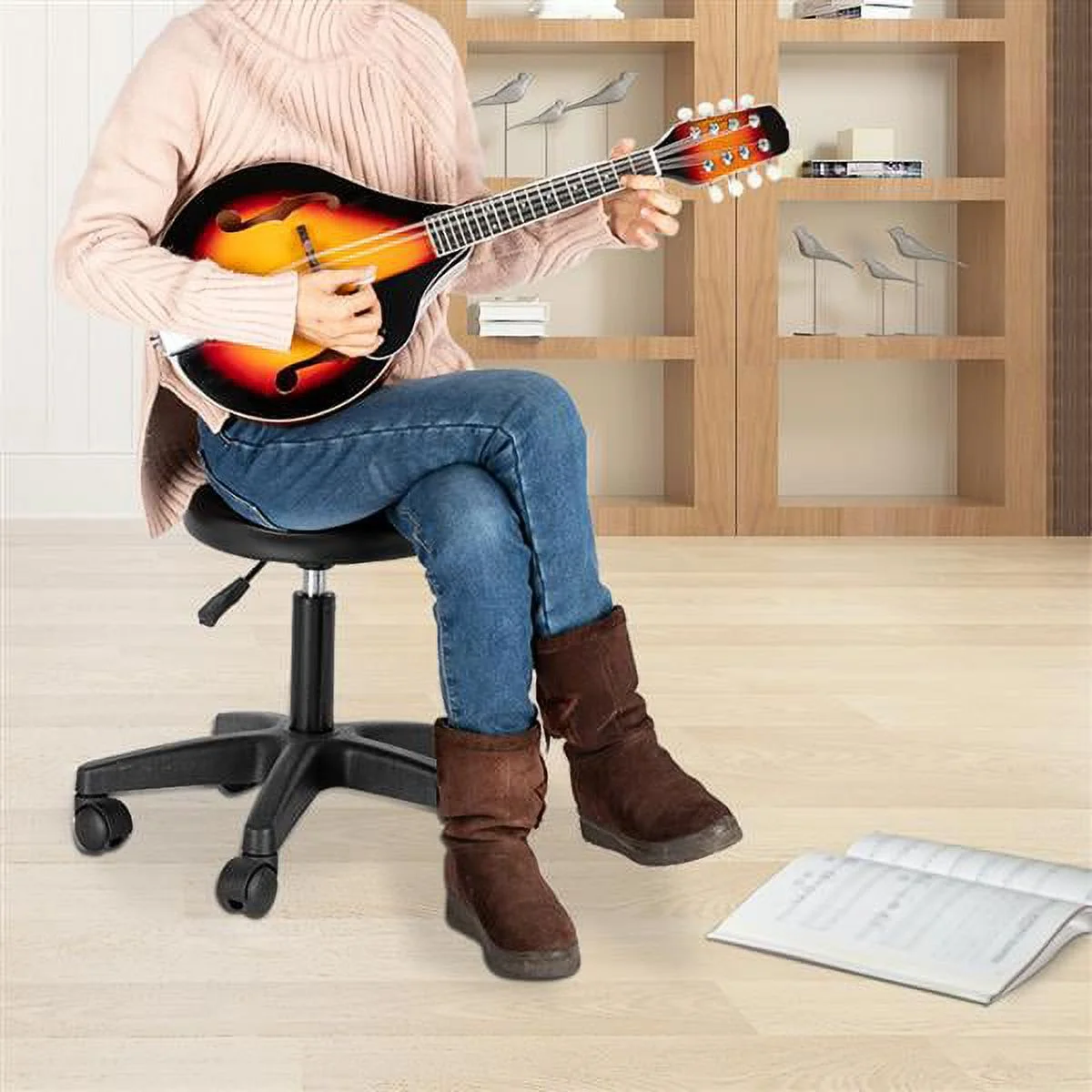 Fithood A Style Elegant Mandolin with Guard Board Sunset