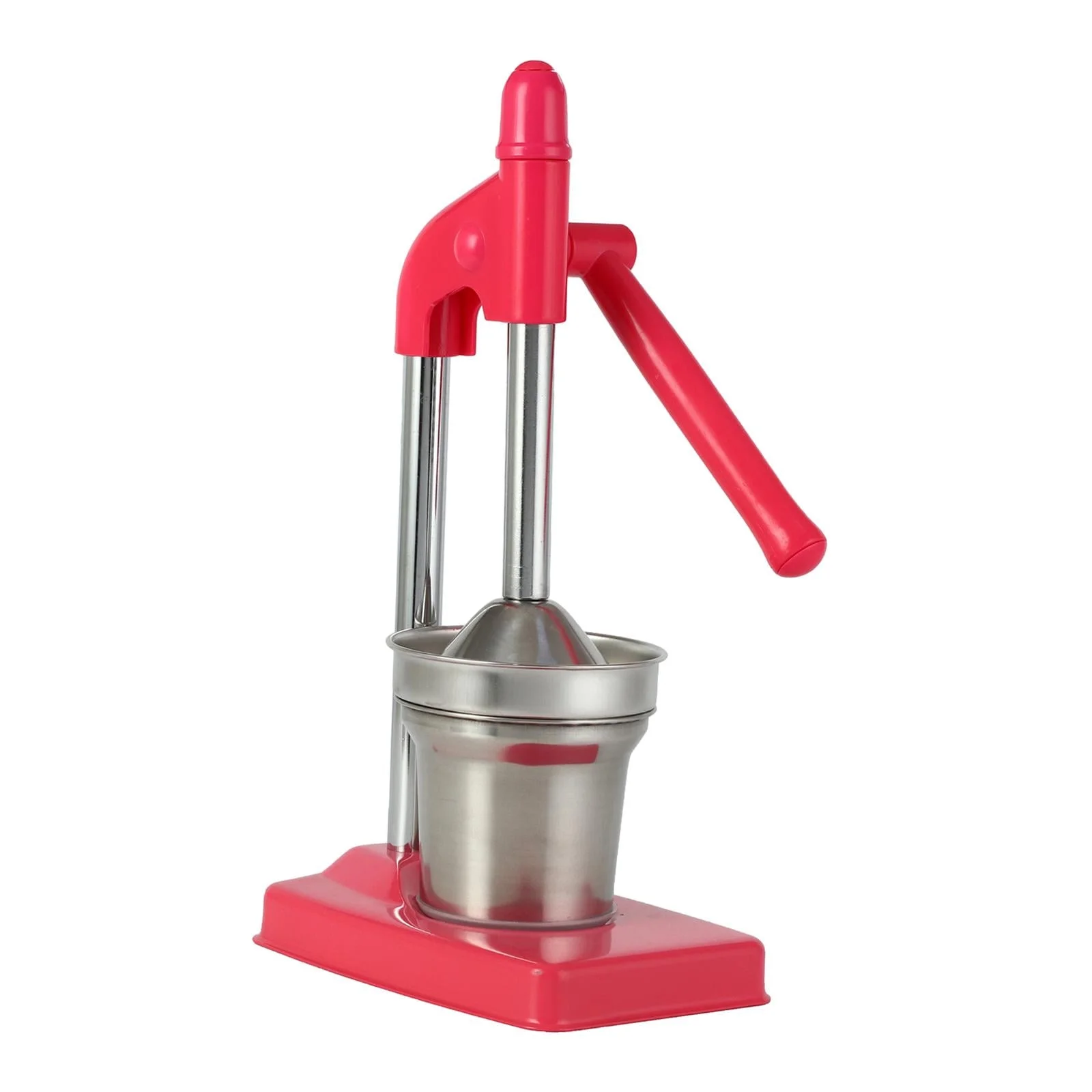 Hand Press Juicer Machine, Juice Extractor, Heavy Duty, Kitchen Gadget, Manual Orange Juicer Stainless Steel Lemon Squeezer for Household Tool Red