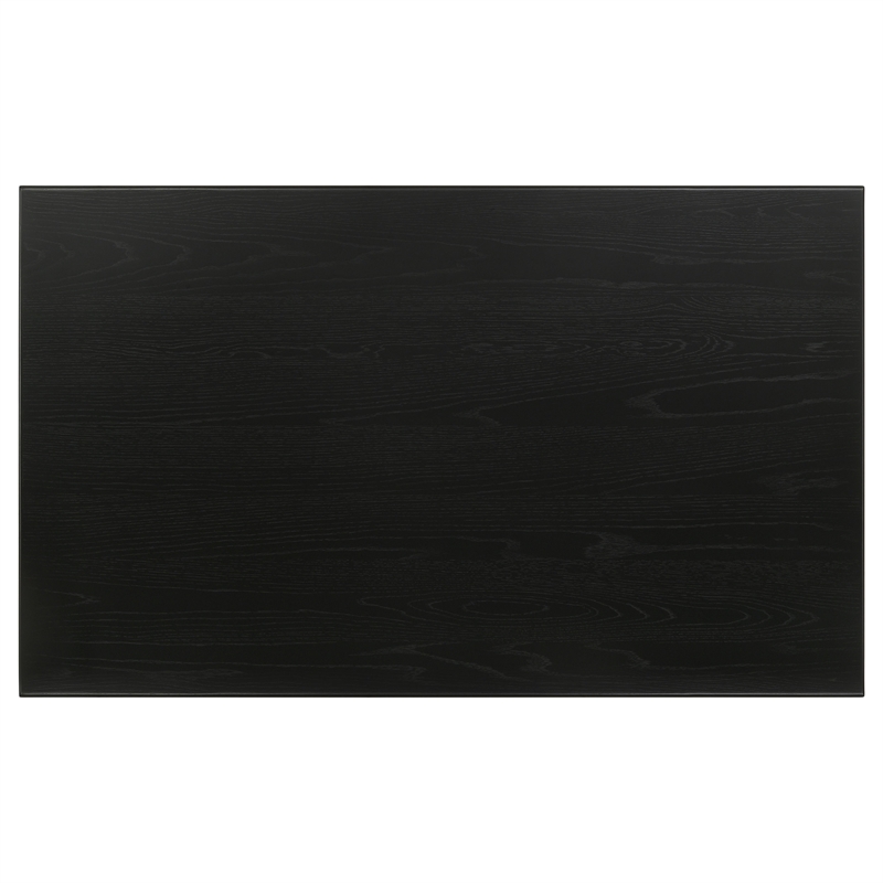 Pemberly Row Transitional Rectangular Wood Dining Table Black Washed