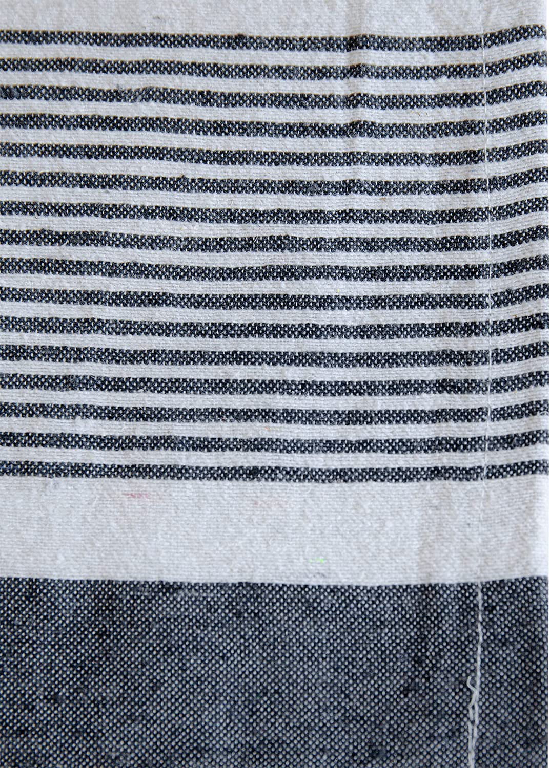A&B Home Throw Blanket - Black and White Stripe Woven Cotton Blend Blanket, 50