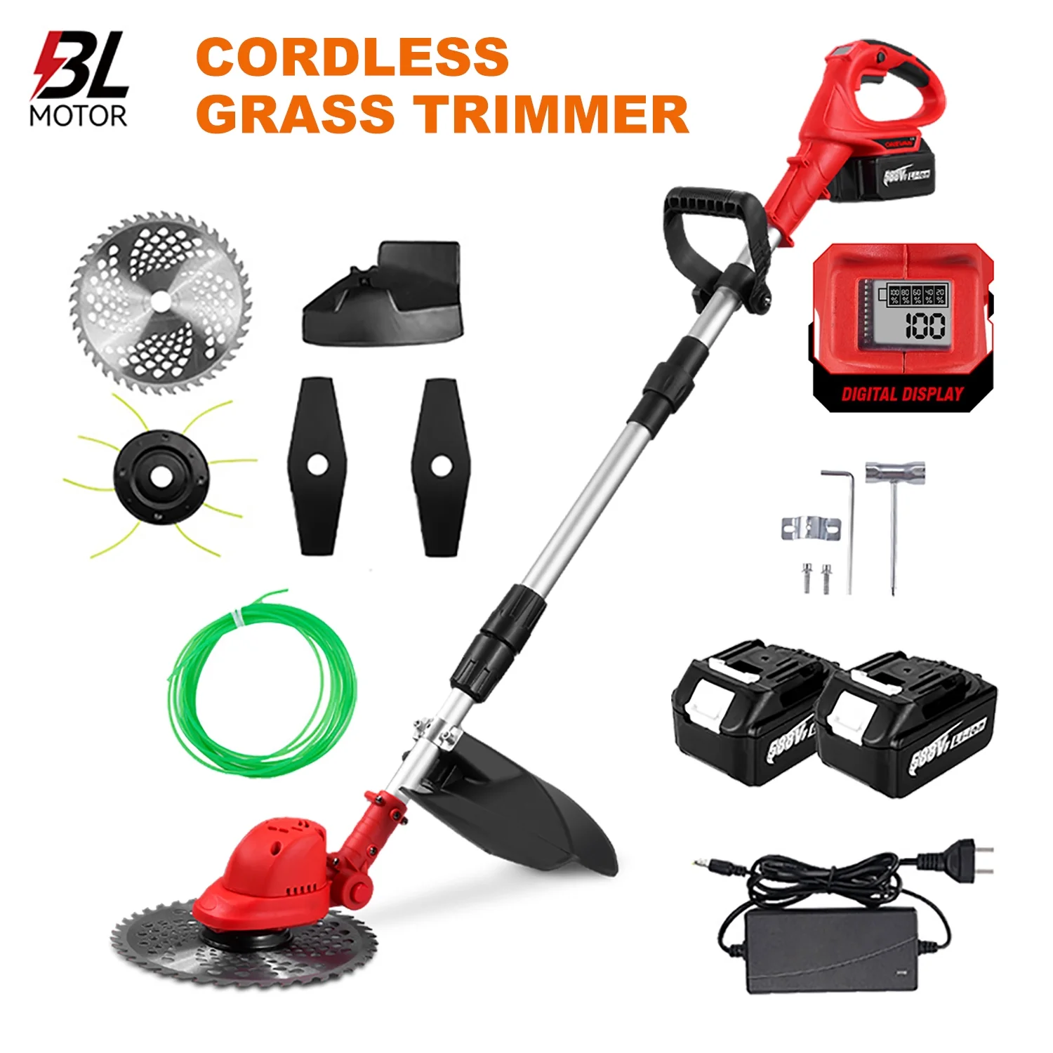 ONEVAN Cordless Electric Weed Eaters, Brushless Grass String Trimmer, Lawn Edger Battery Powered