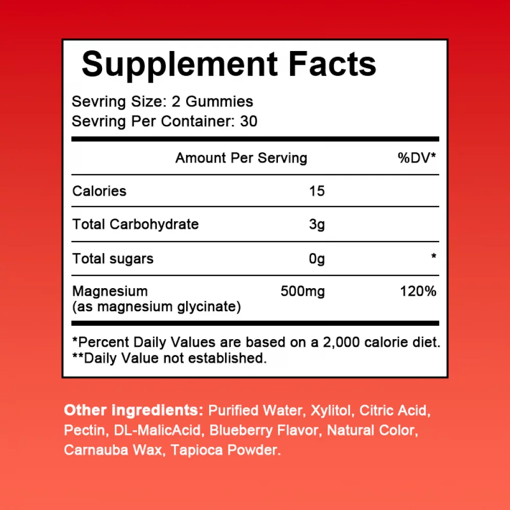(2 PACK)Magnesium Glycinate Gummies 500mg Mineral Supplement for Women and Mens-Natural Sleep Support-Bone Health Immunity Mood Support Heart Health -120 CT