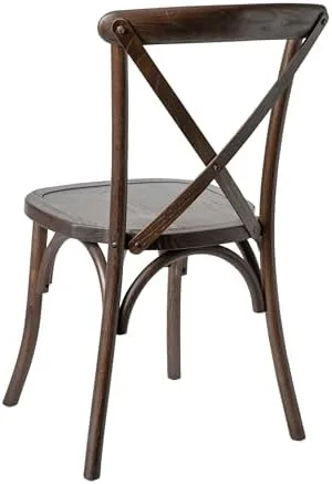 HBBOOMLIFE Stackable Early American Wood Cross Back Chair