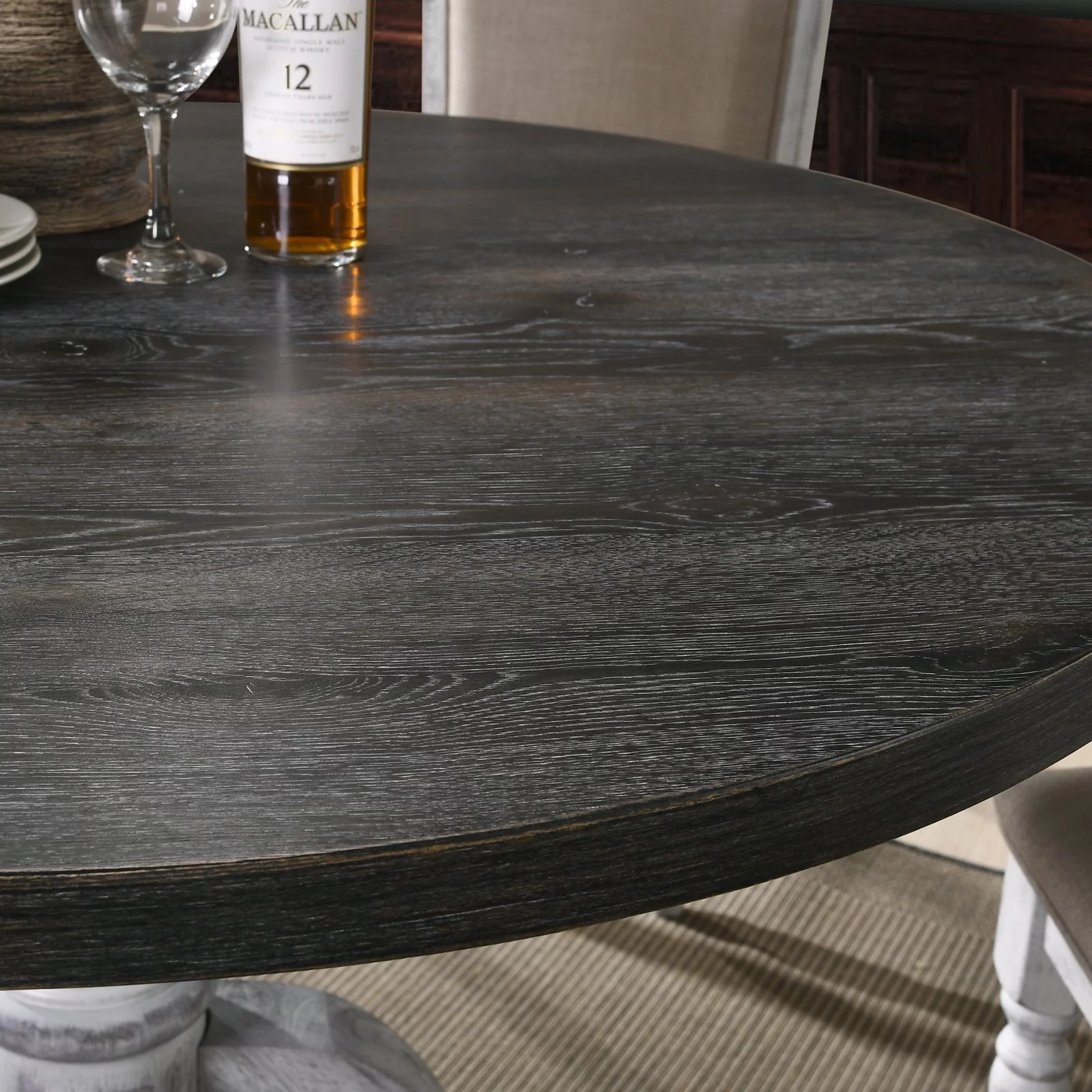 Iris Round Pedestal Wood Dining Table