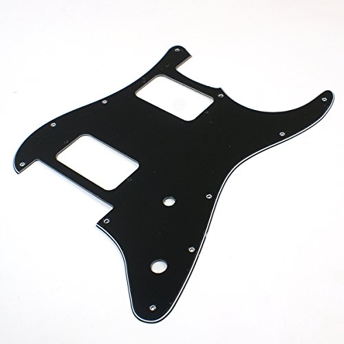 Left handed Strat style HH Layout Guitar Pickguard,3ply black