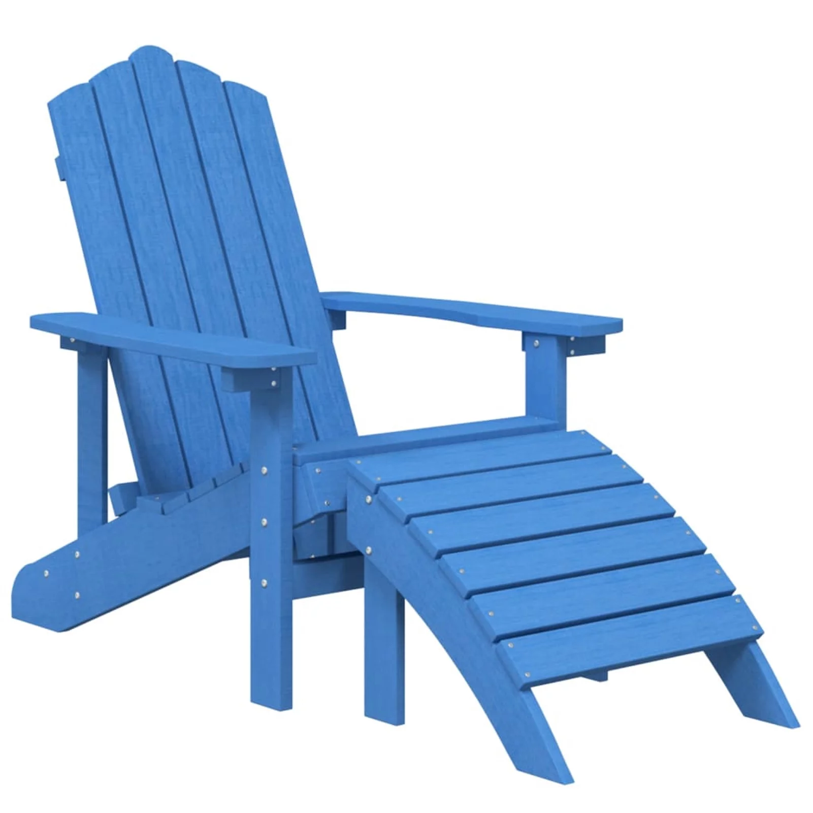 Aibecy Patio Adirondack Chair with Footstool HDPE Aqua Blue