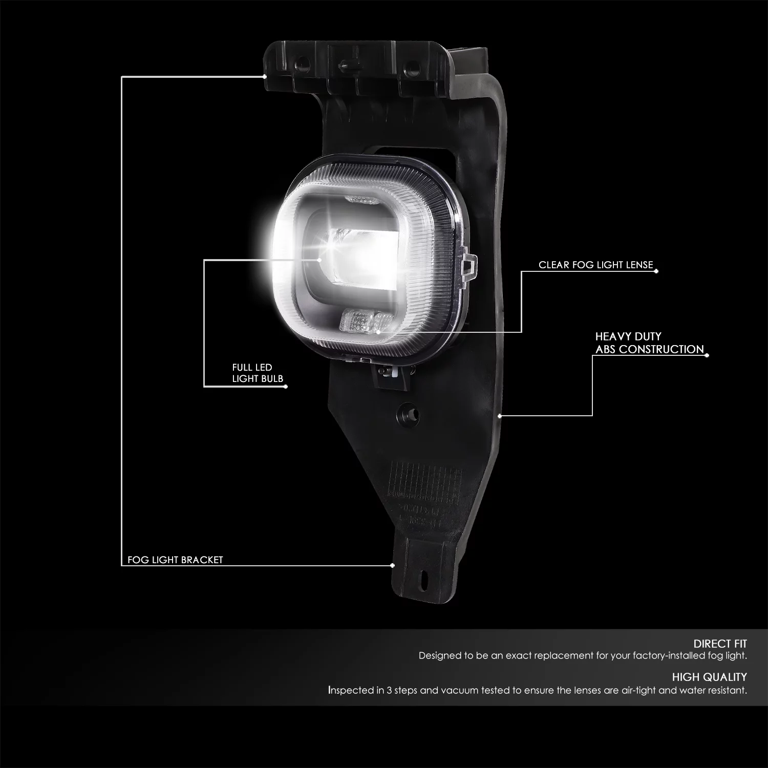 DNA Motoring FL-ZTL-325-CH For 2005 to 2007 Ford F250-F550 Super Duty Excursion Clear Lens High Power LED Projector Fog Lights Lamps with Switch 06