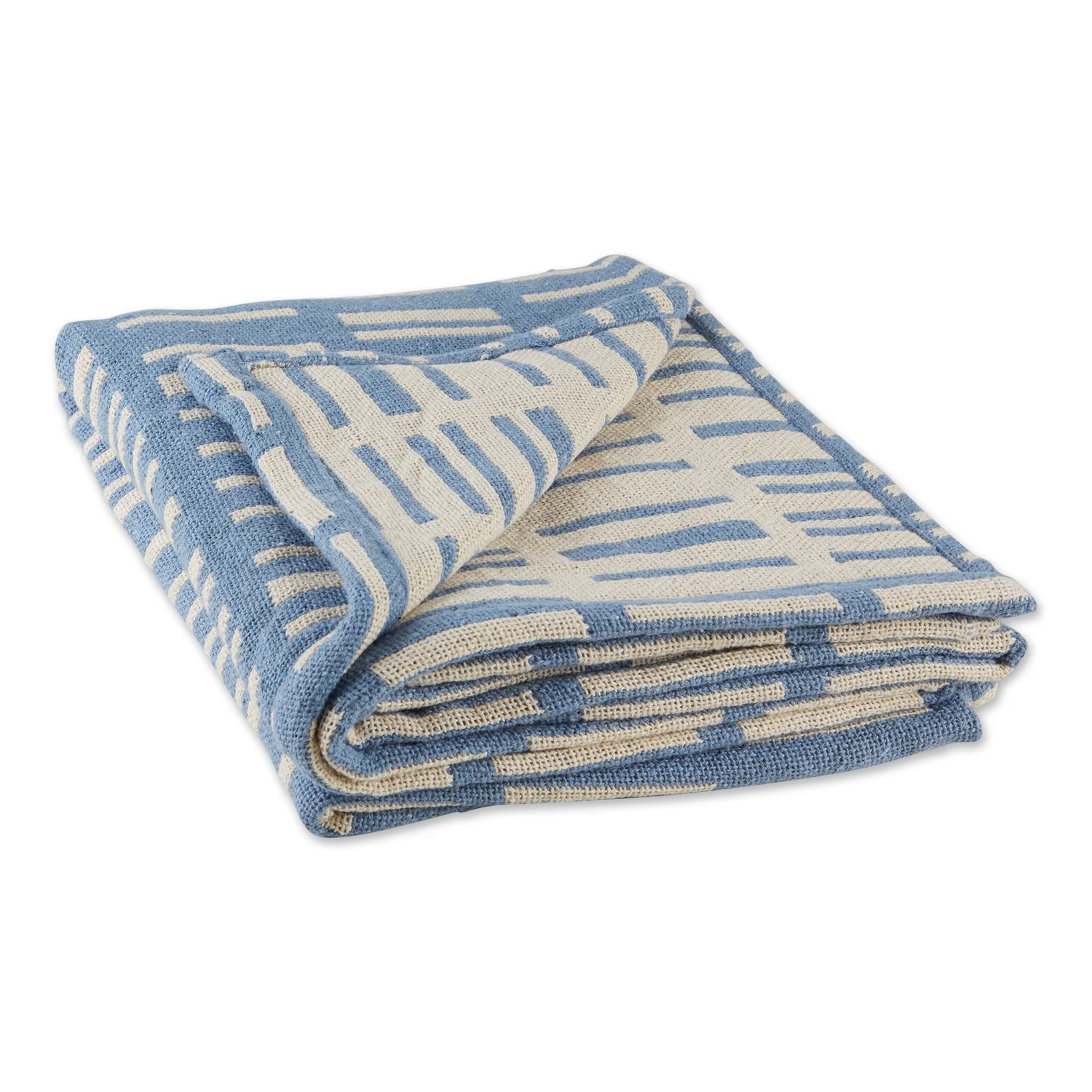 DII Stonewash Blue Urban 100-percent Cotton Jacquard Throw 50x60 inches