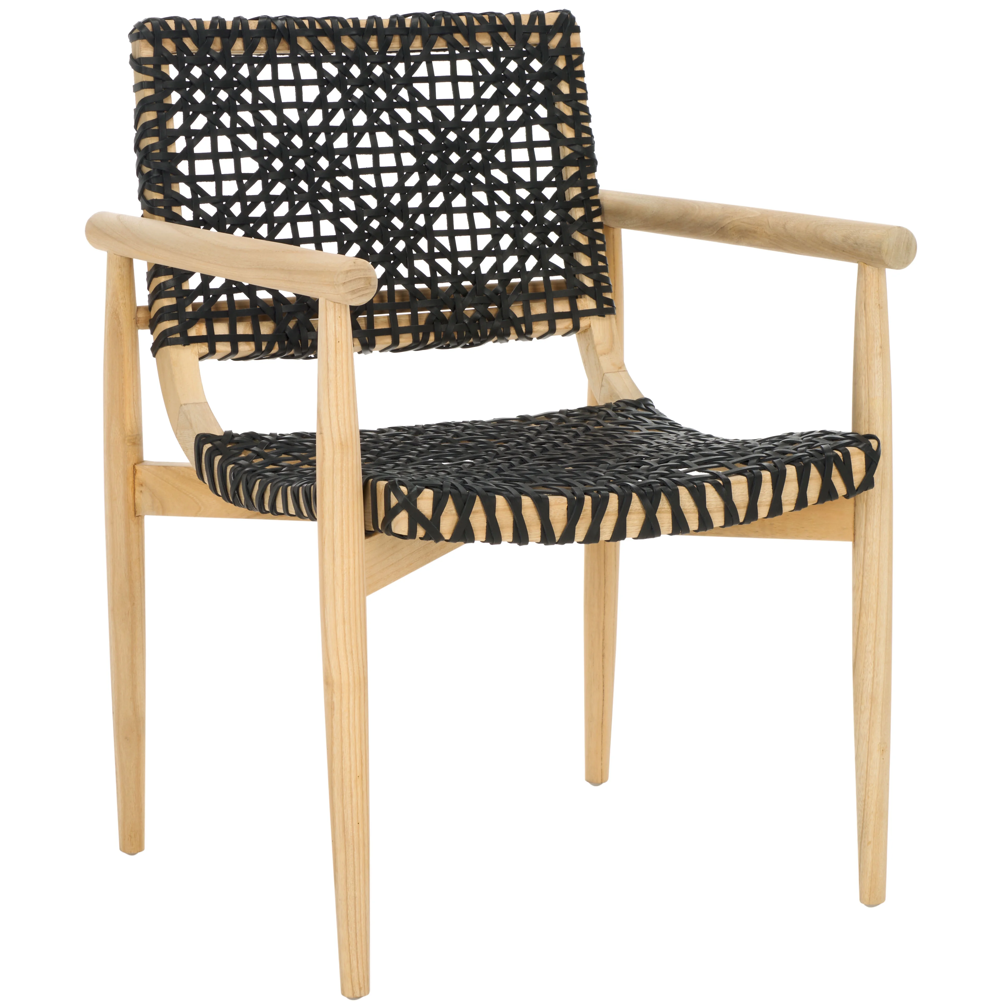 SAFAVIEH Sianna Accent Chairs, Natural/Black (22.8 in. W x 23.4 in. D x 32.9 in. H)