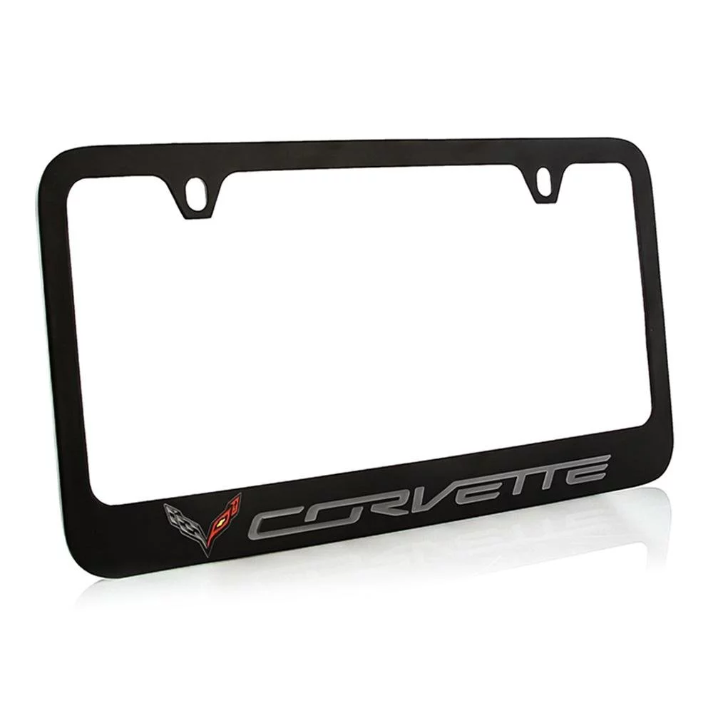 C7 Corvette Stingray License Plate Frame - Polished Black