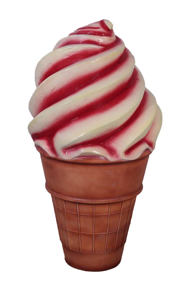 Soft Serve Strawberry Ice Cream Over Sized Statue