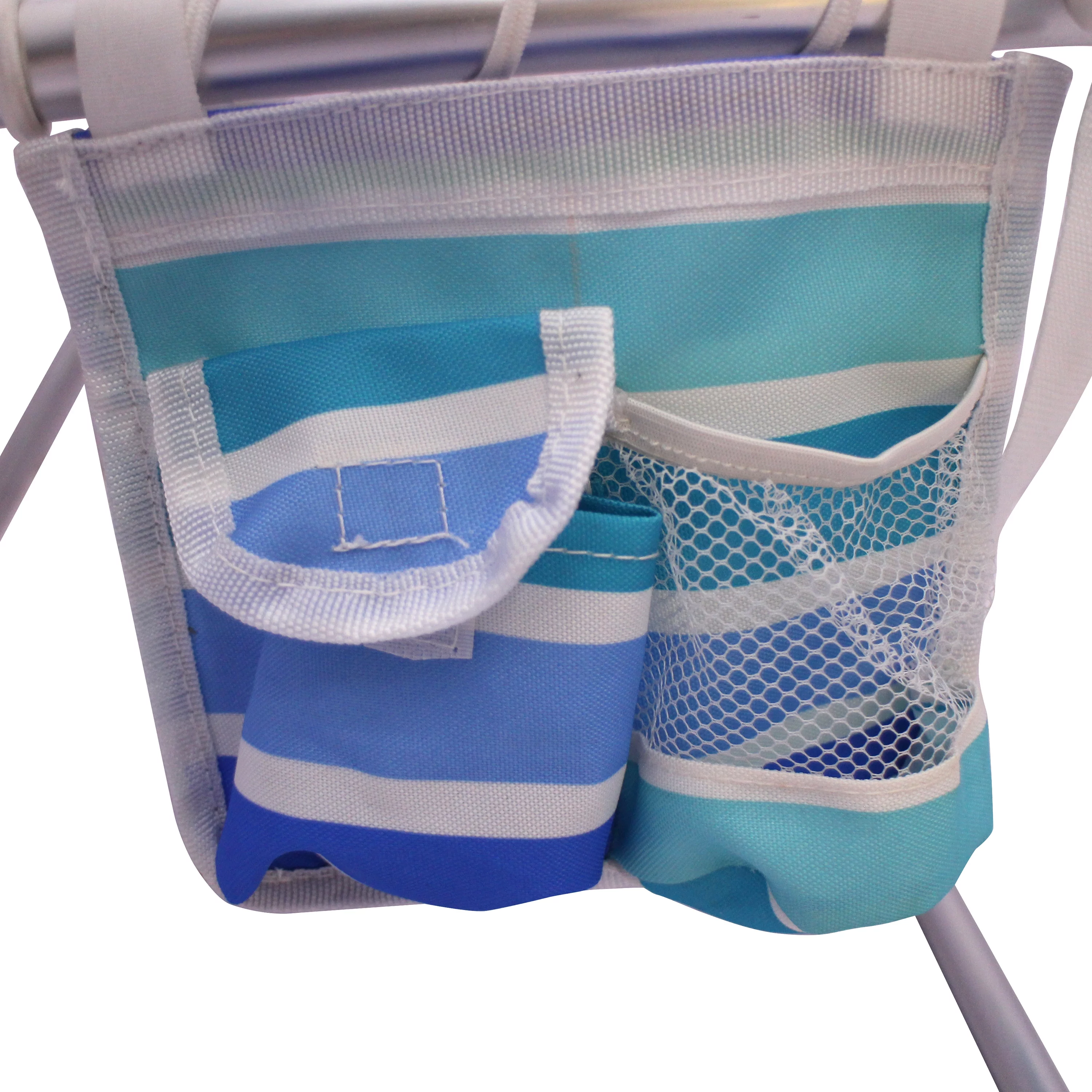2-Pack Mainstays Reclining Bungee Beach Chair Blue & Green Stripe