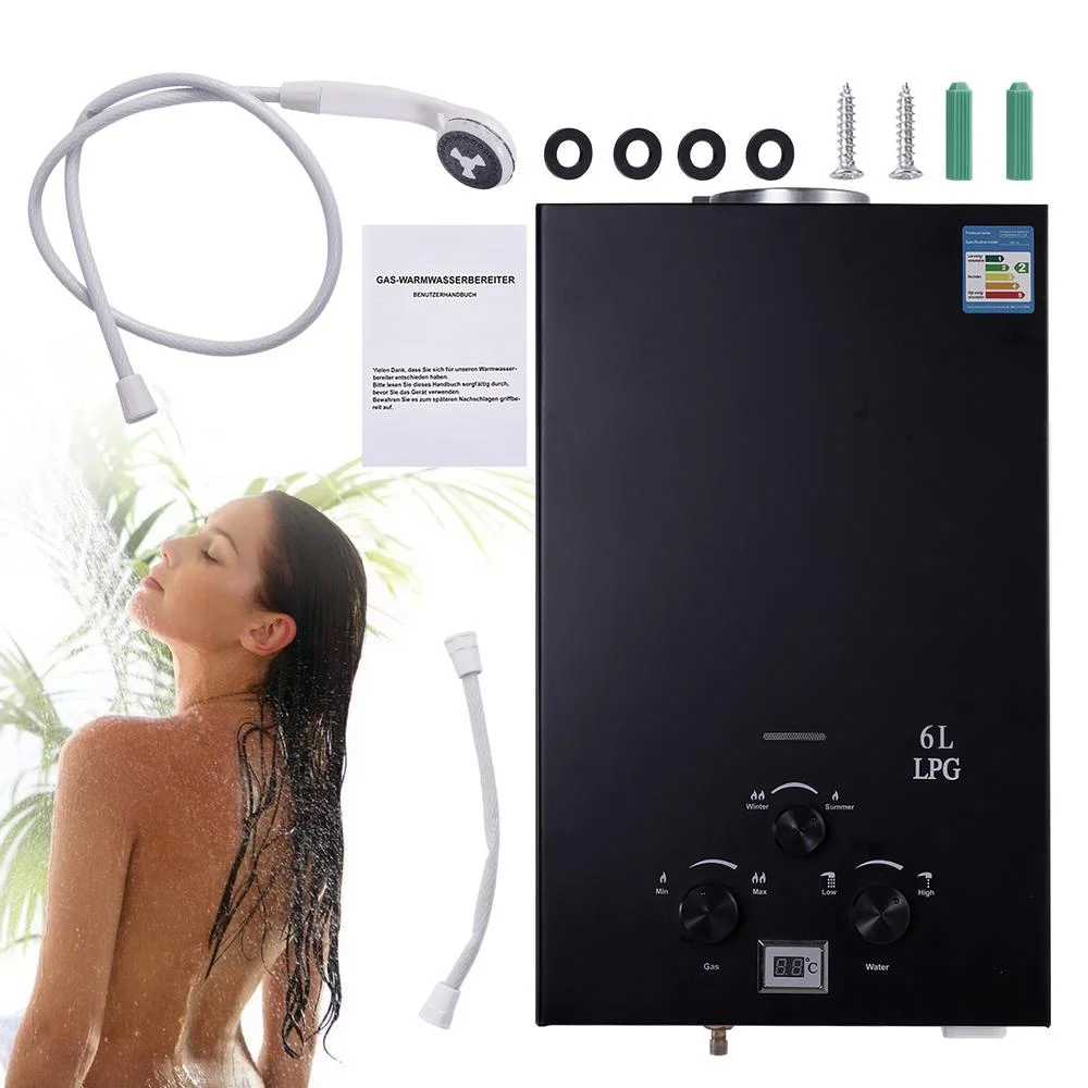 Tankless Water Heater 6L Stainless Steel Instant Hot Water Heater Propane Shower Water Heater Compact Camping Water Heater On-Demand Instant Water Heater for Shower charming