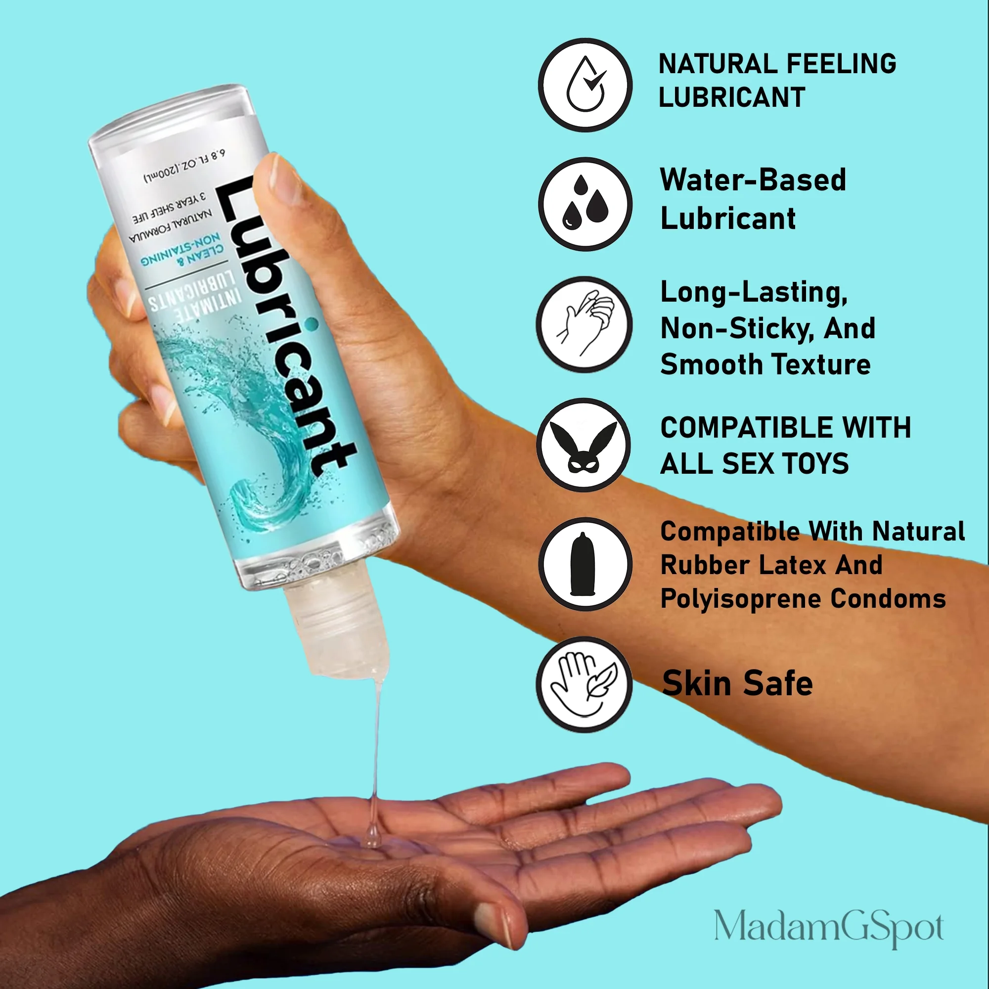 MadamGSpot But Plug Sex Toys, Anal Toy Cleaner, Lubricant Gel 6.8 oz,