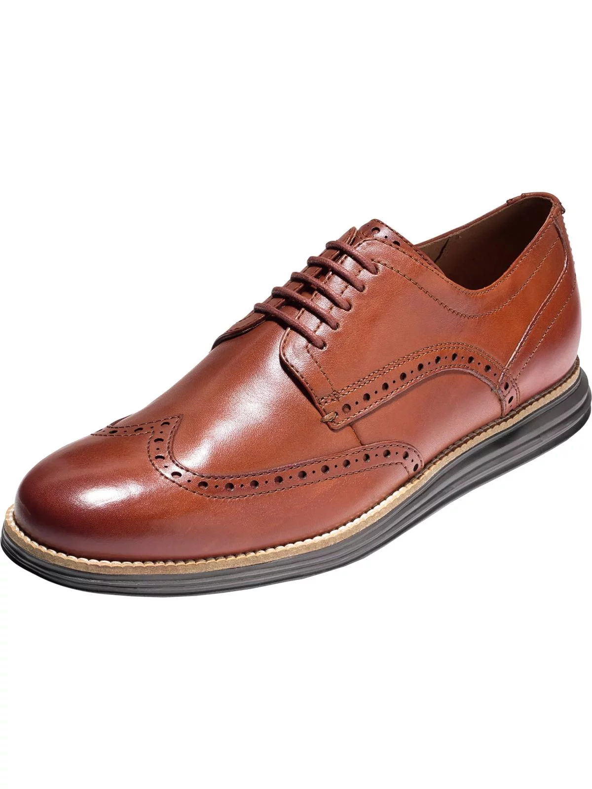 Cole Haan Grand Tour Wing Oxford Woodbury/Java Leather Lace Up Cutout Sneakers (Woodbury/Java, 11)