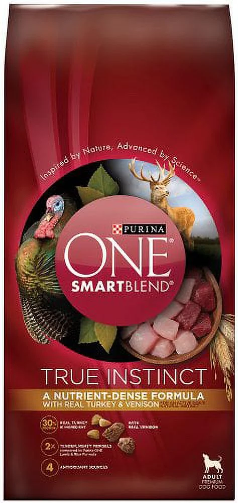 Purina ONE SmartBlend True Instinct Turkey and Venison Formula Dry Dog Food, NEW