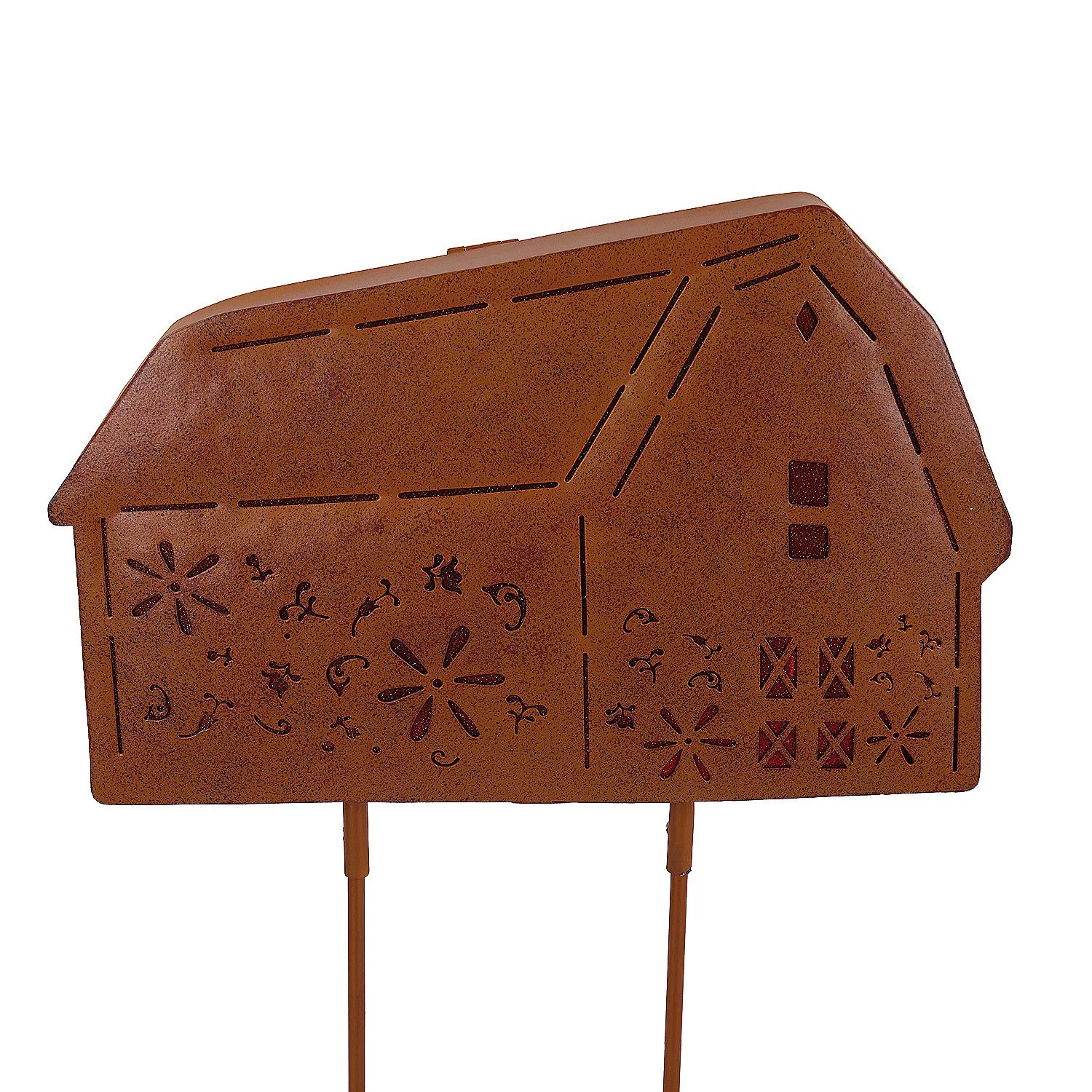 Solar Lighted Laser Cut Garden Stakes, Farmhouse