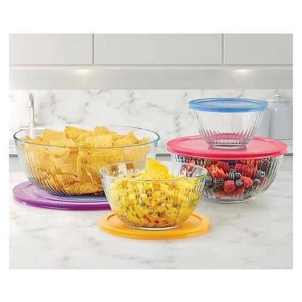 Glass Mixing Bowls With Lids (8-Piece Set)