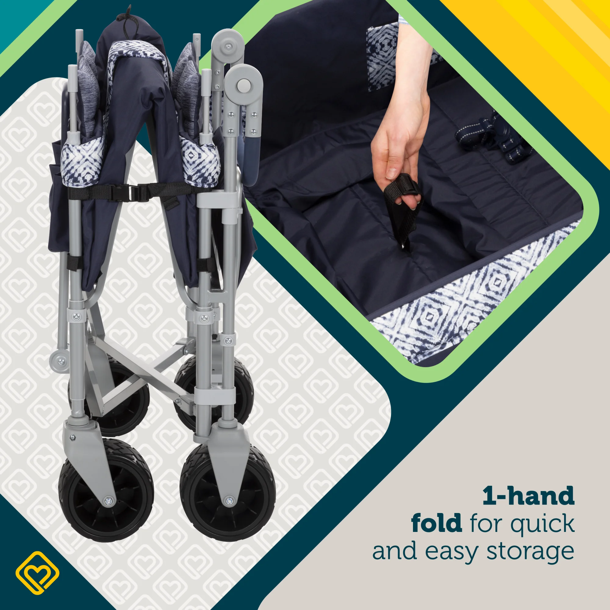 Safety 1st Summit Quad Wagon Stroller, Navy Ink,