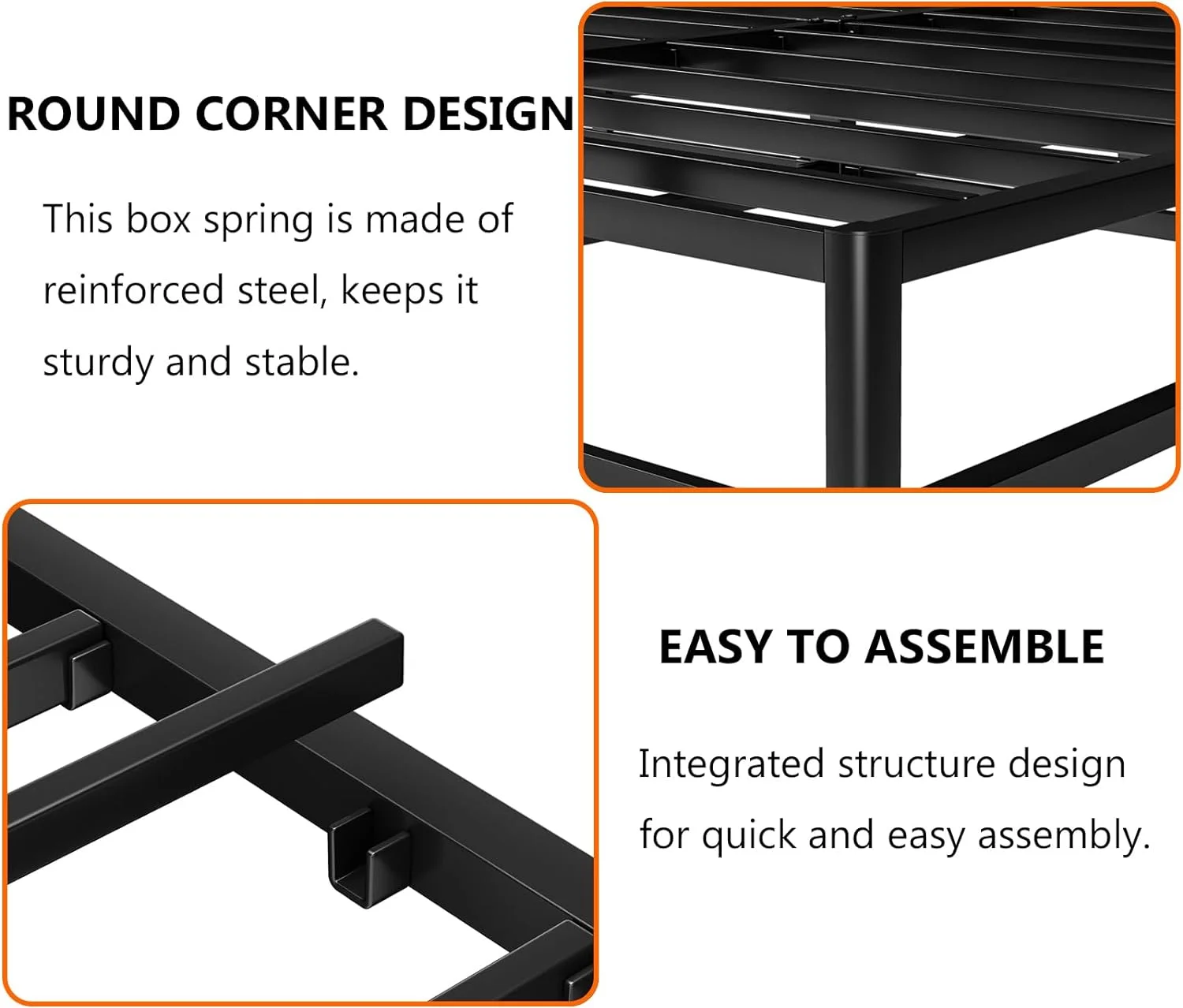 YILAN Box Spring Queen, 9 Inch Metal Queen Box Spring Only, Heavy Duty Mattress Foundation with Cover, Non-Slip, Noise Free, Easy Assembly (Queen, 9)